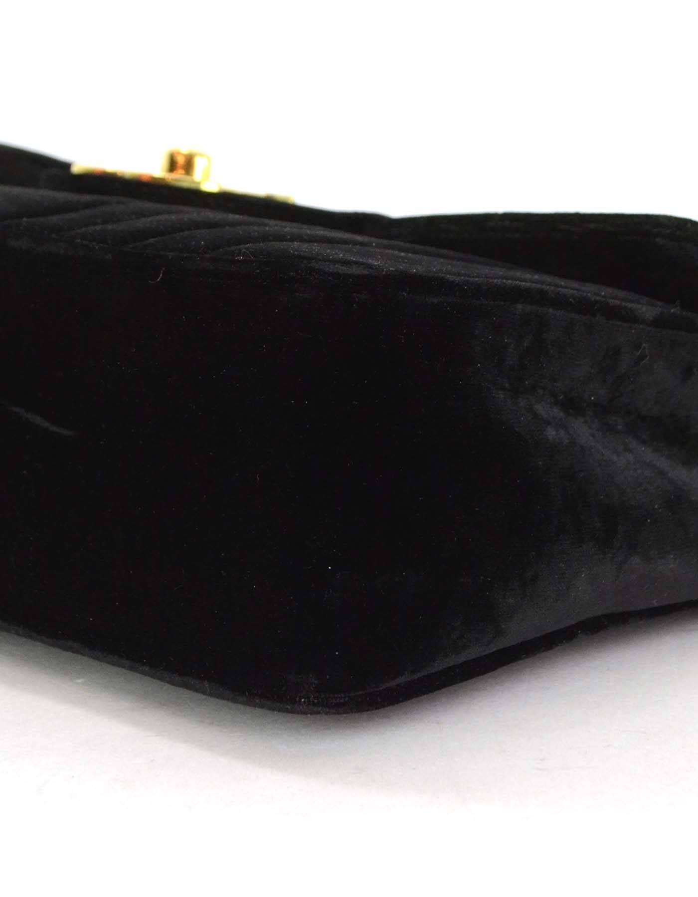 Women's Chanel Vintage '90s Black Velvet Jumbo Flap Bag GHW