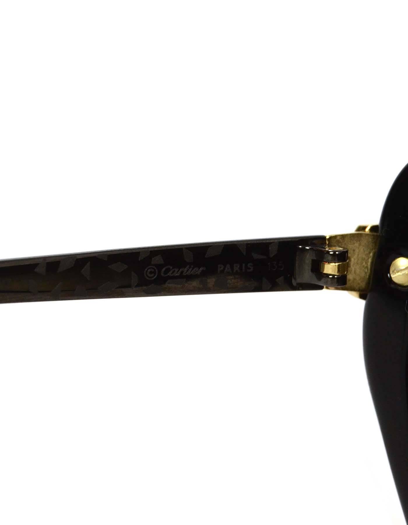 Cartier Schwarze „Panthere Wild de Cartier“-Sonnenbrille aus Harz Damen