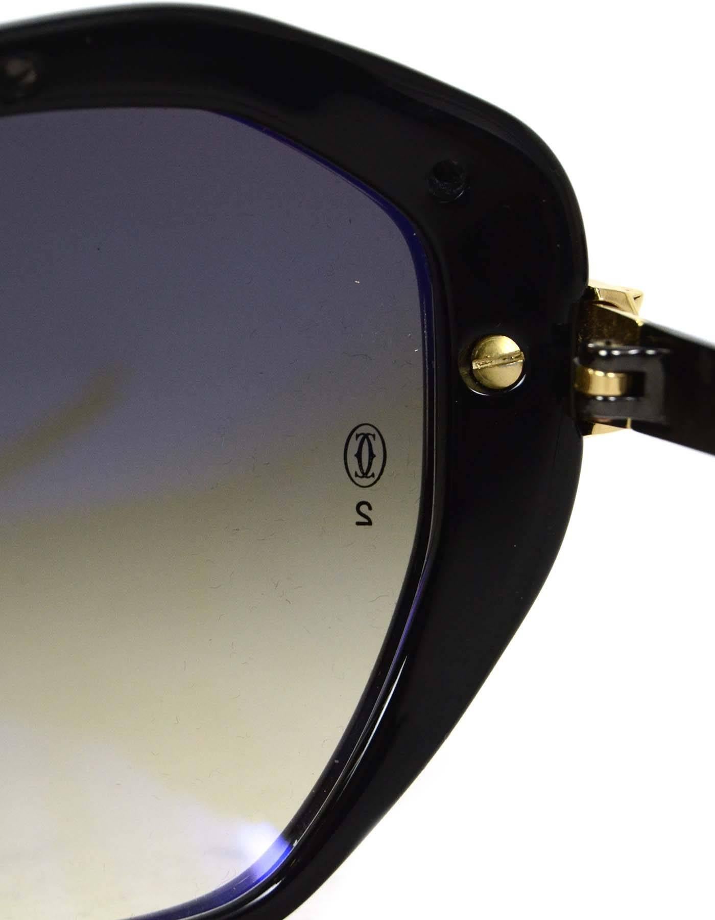 Cartier Schwarze „Panthere Wild de Cartier“-Sonnenbrille aus Harz 2