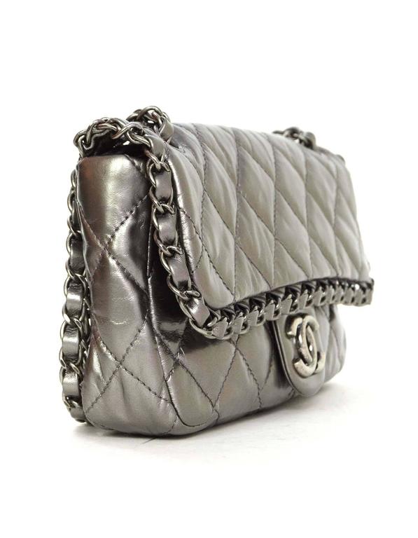 Chanel Metallic Distressed Chain Around Flap Bag SHW at 1stDibs