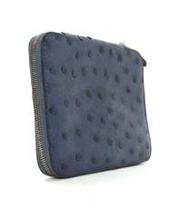 Hermes Blue Ostrich Zip Around Agenda PHW