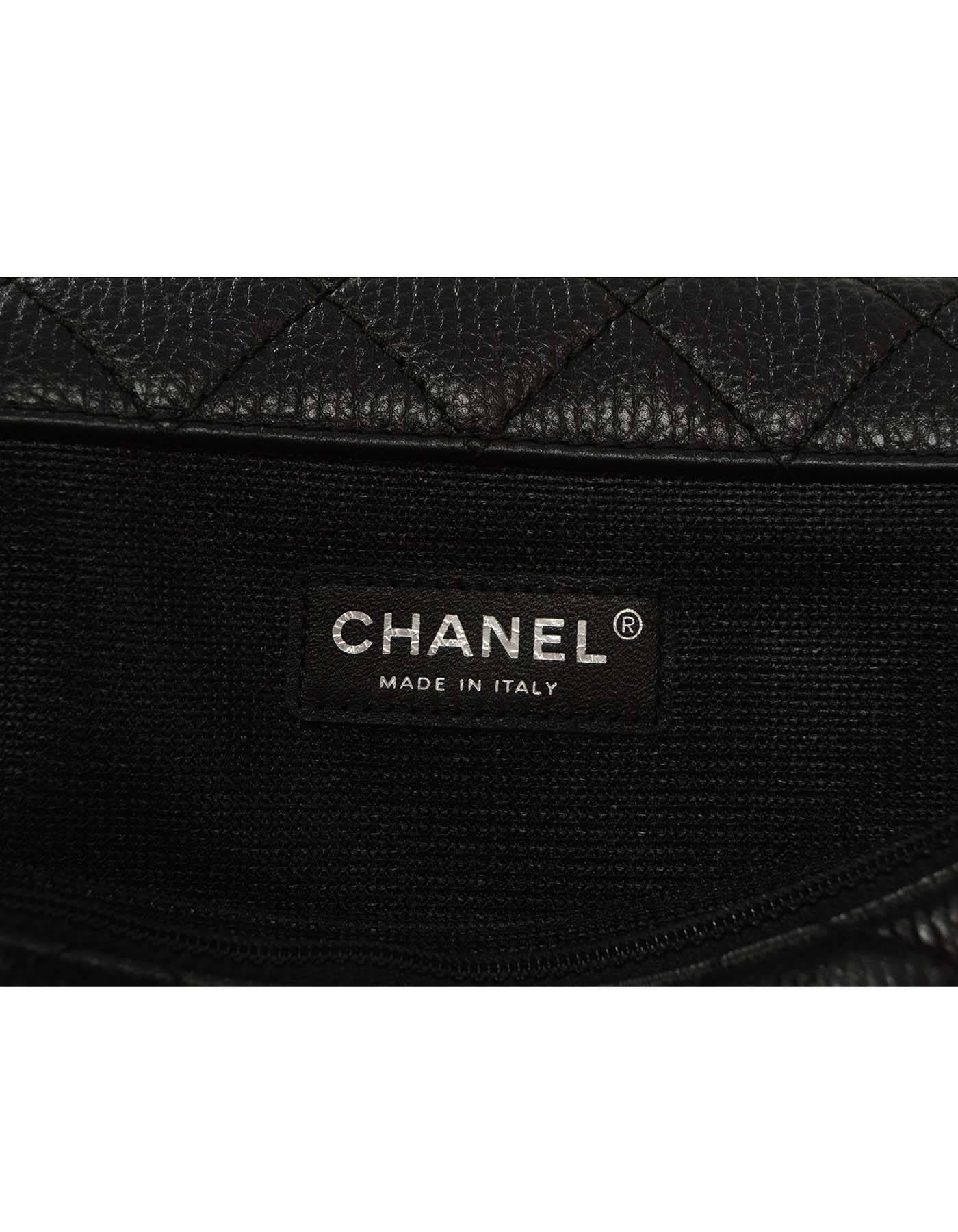 Chanel 2016 NEW w/ TAG Black Leather Quilted XL Flap Bag 1