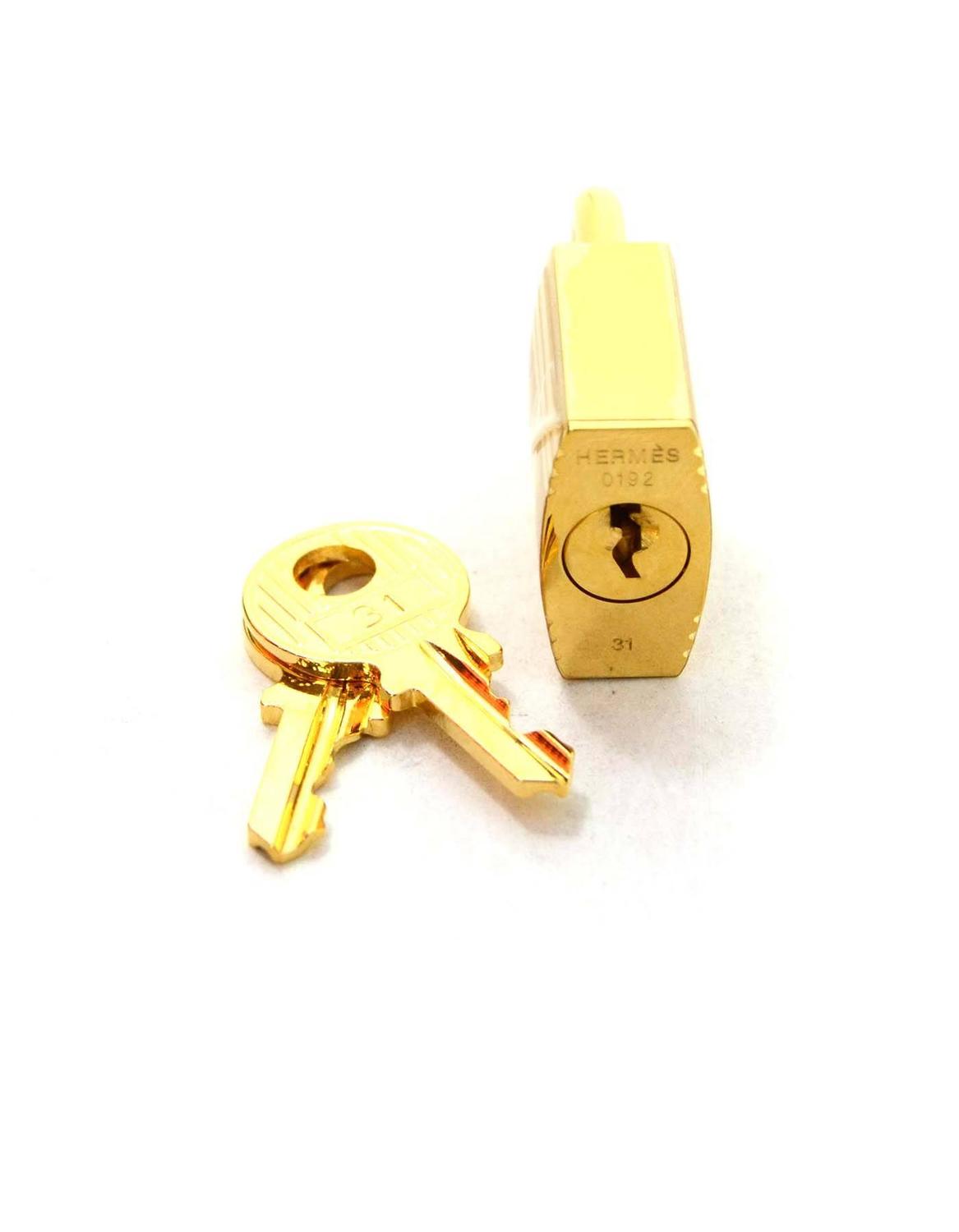 Hermes Small Gold Padlock and Keys at 1stdibs