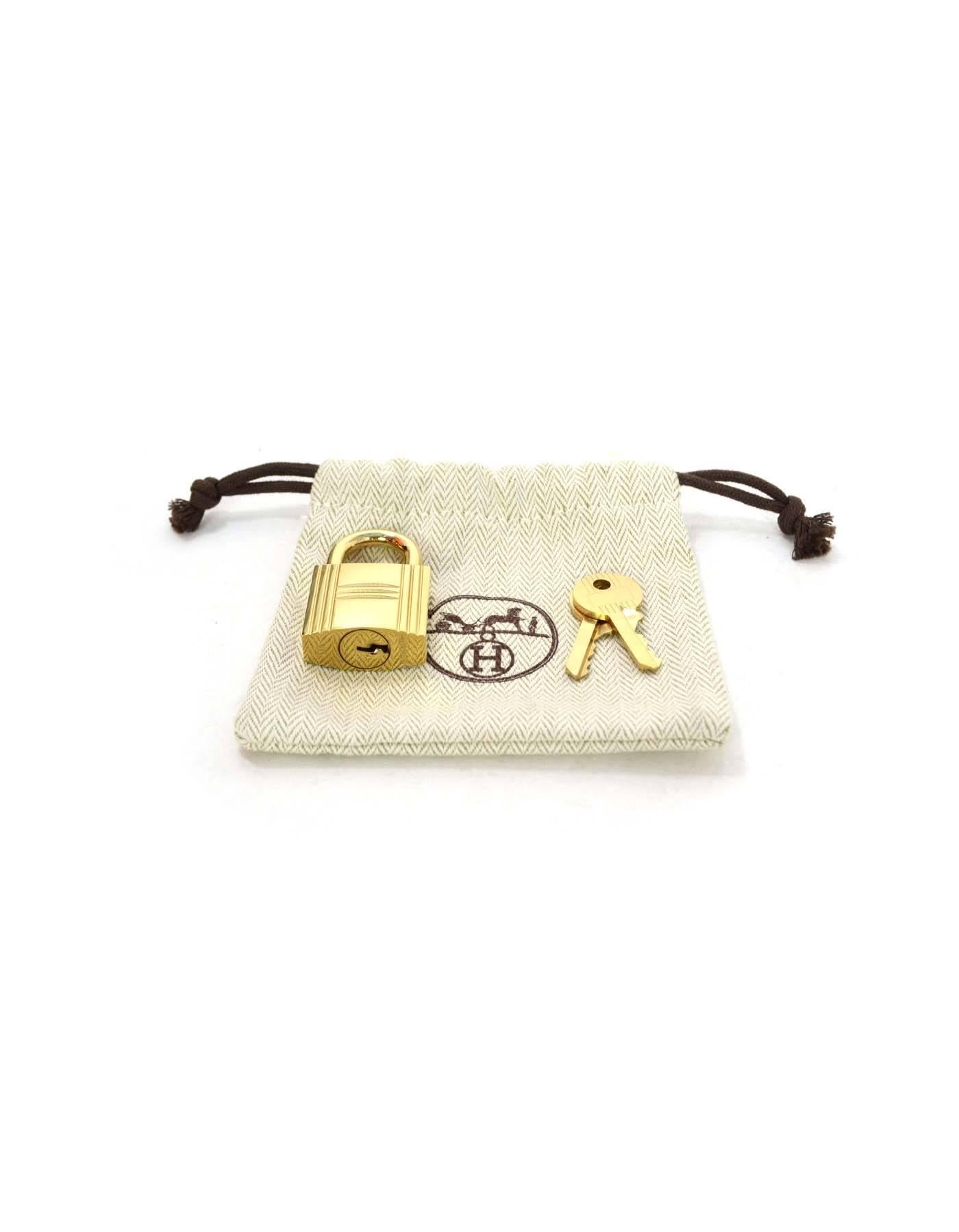 Women's or Men's Hermes Large Gold Padlock & Keys