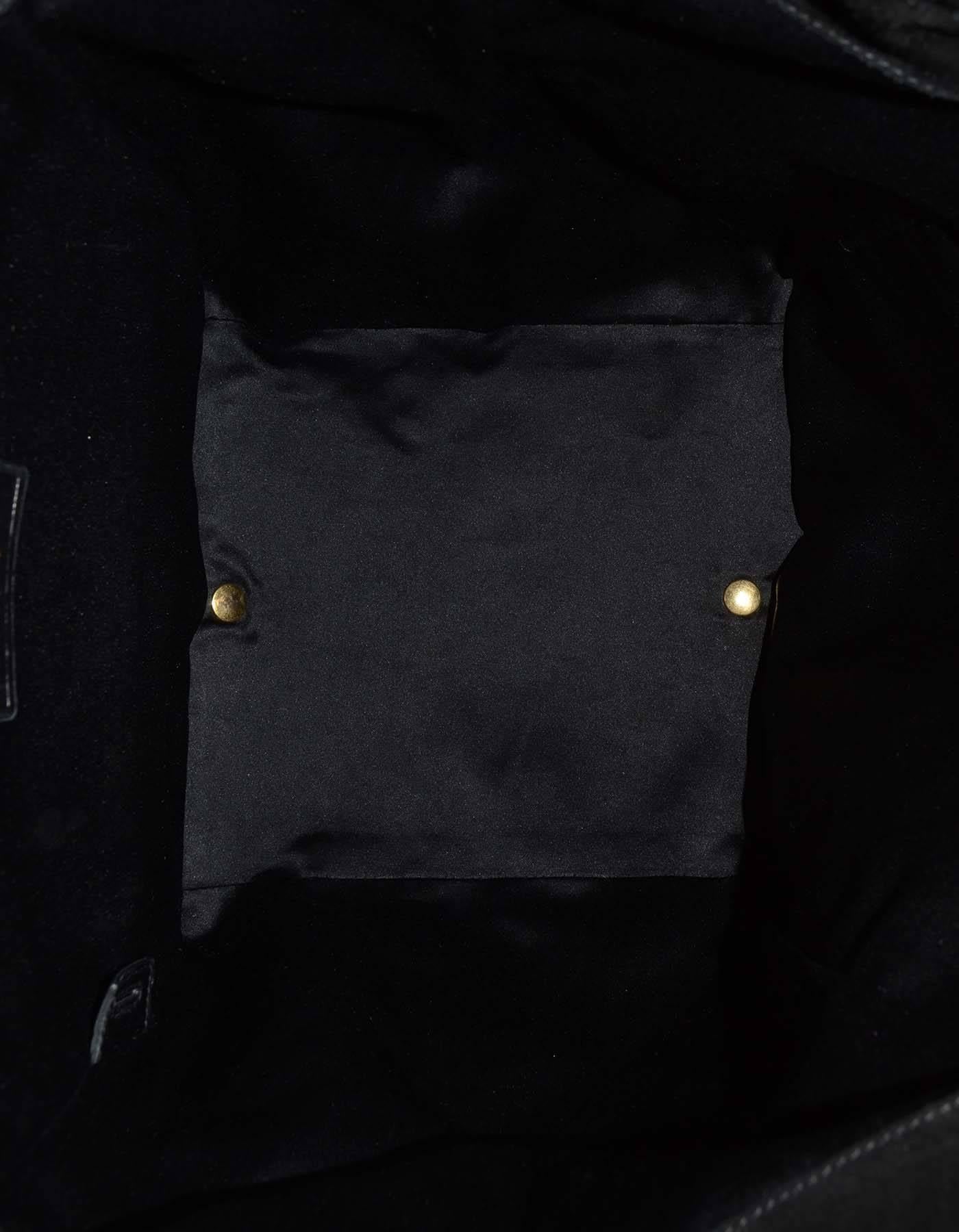 YSL Yves Saint Laurent Rive Gauche Large Black Patent Downtown Bag In Excellent Condition In New York, NY