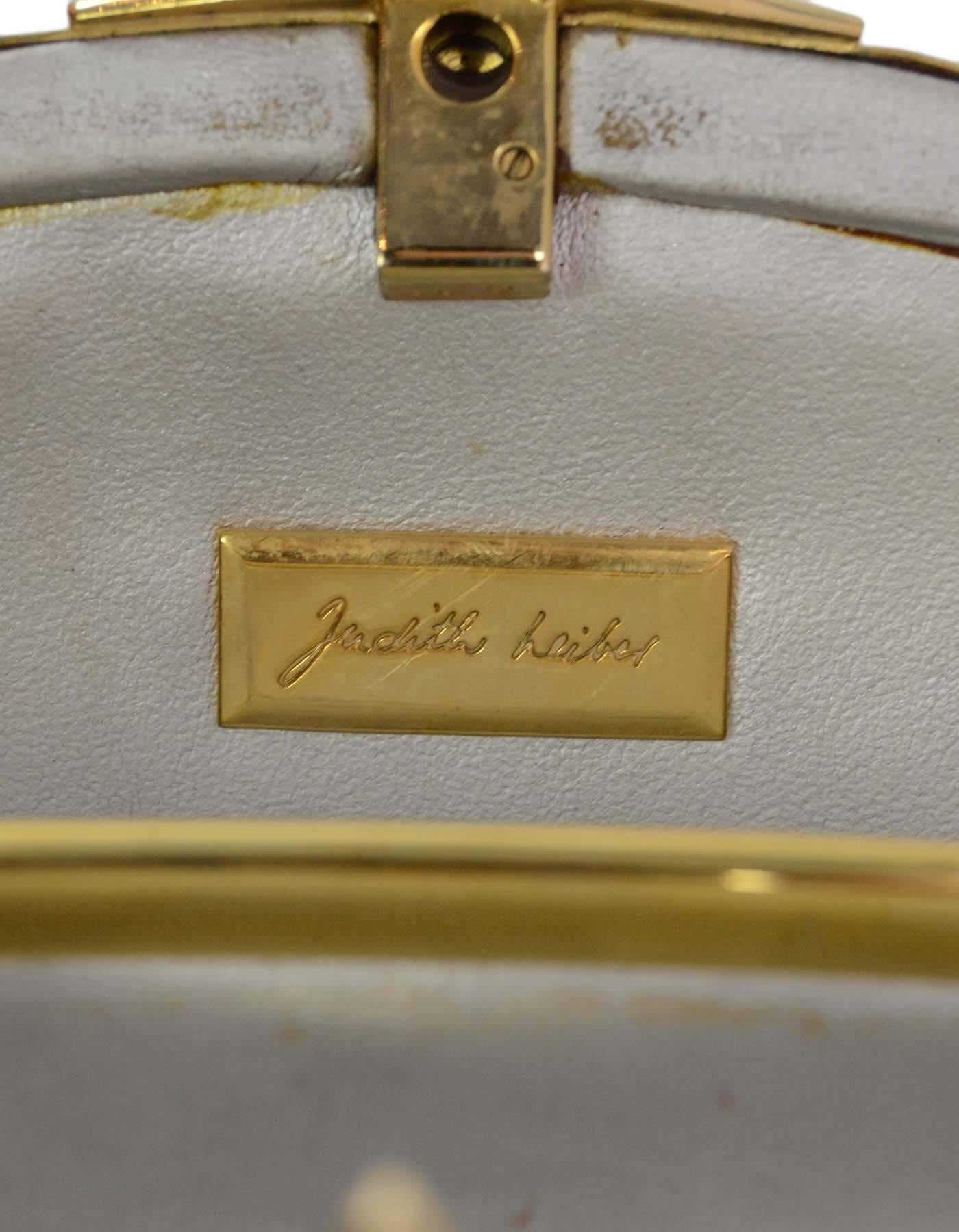 Judith Leiber Textured Gold Clutch Bag GHW 4