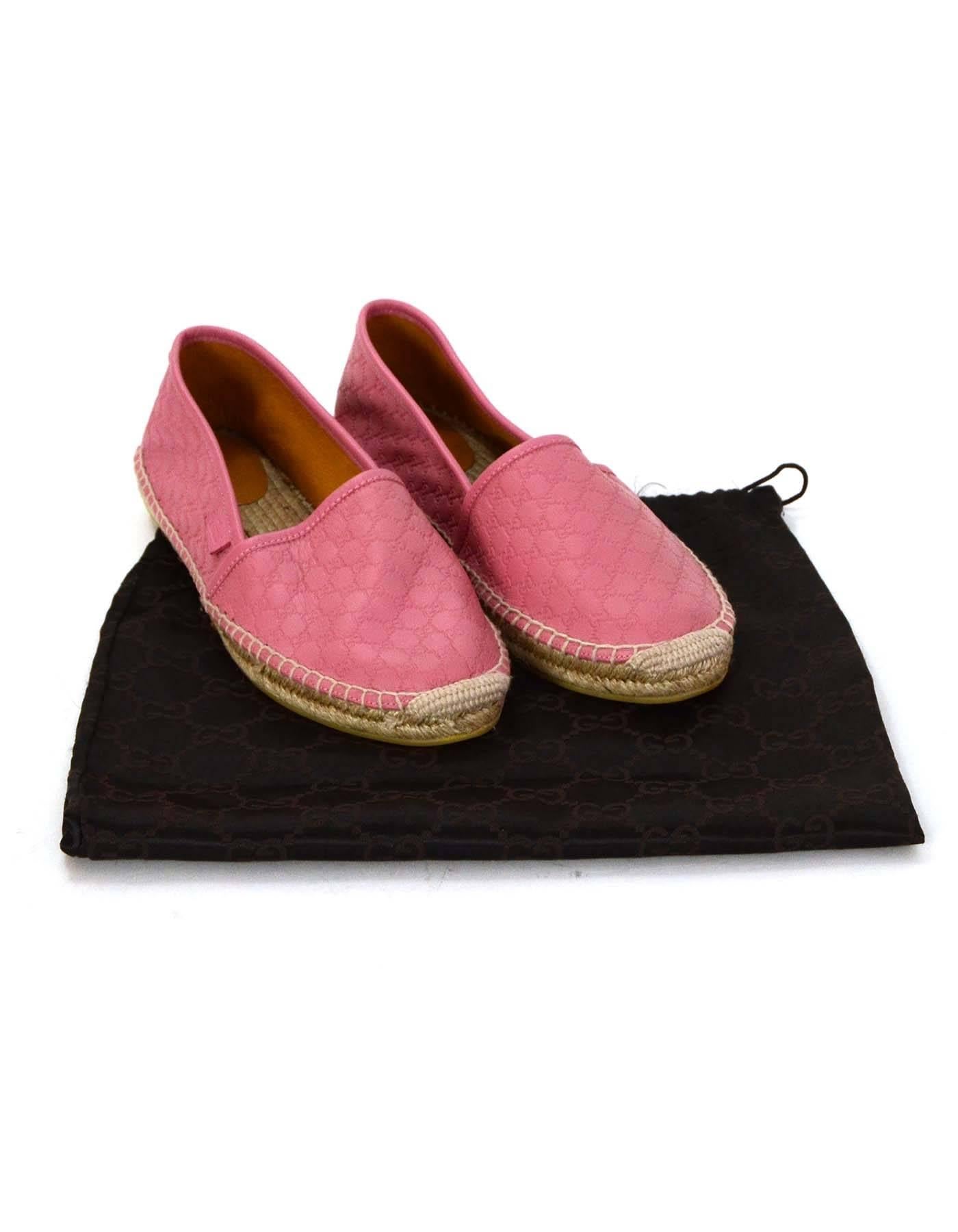 Gucci Pink Microguccissima Leather Espadrilles sz 37 4