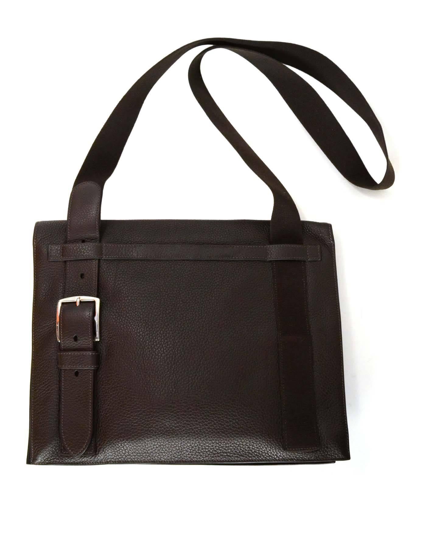 Black Hermes Rare Brown Clemence Leather 38cm Yohji Yamamoto Messenger Bag