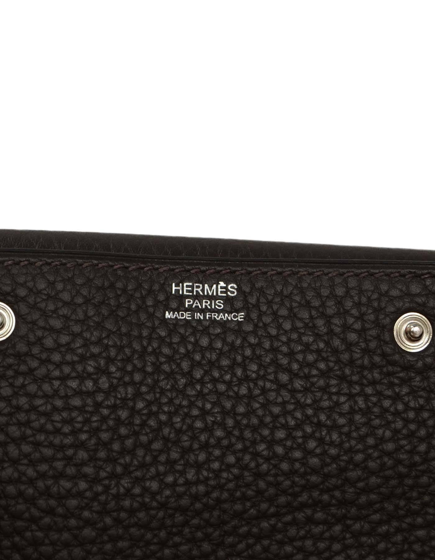 Hermes Rare Brown Clemence Leather 38cm Yohji Yamamoto Messenger Bag In Excellent Condition In New York, NY