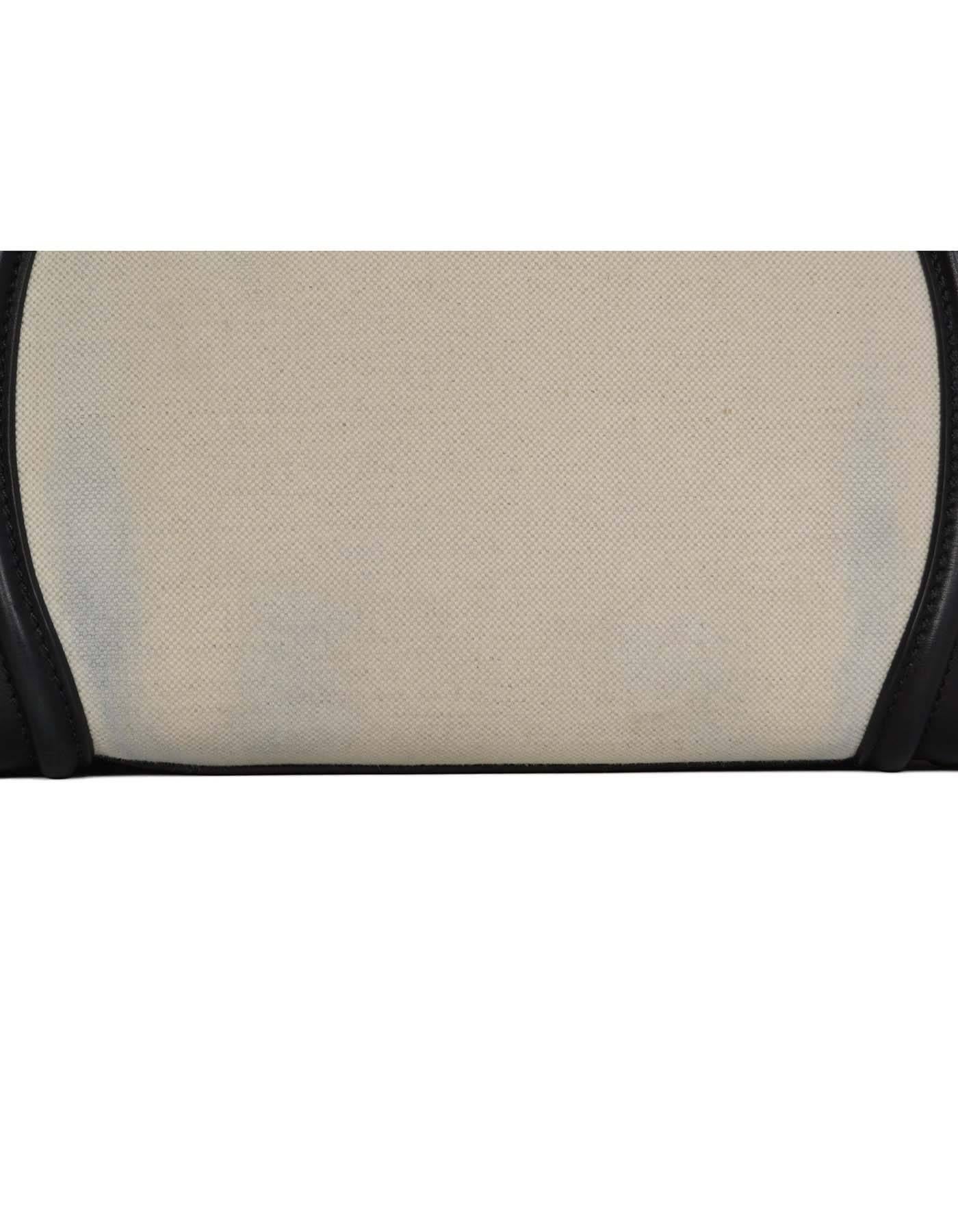Celine Ivory & Black Canvas/Leather Mini Luggage Tote Bag GHW In Excellent Condition In New York, NY