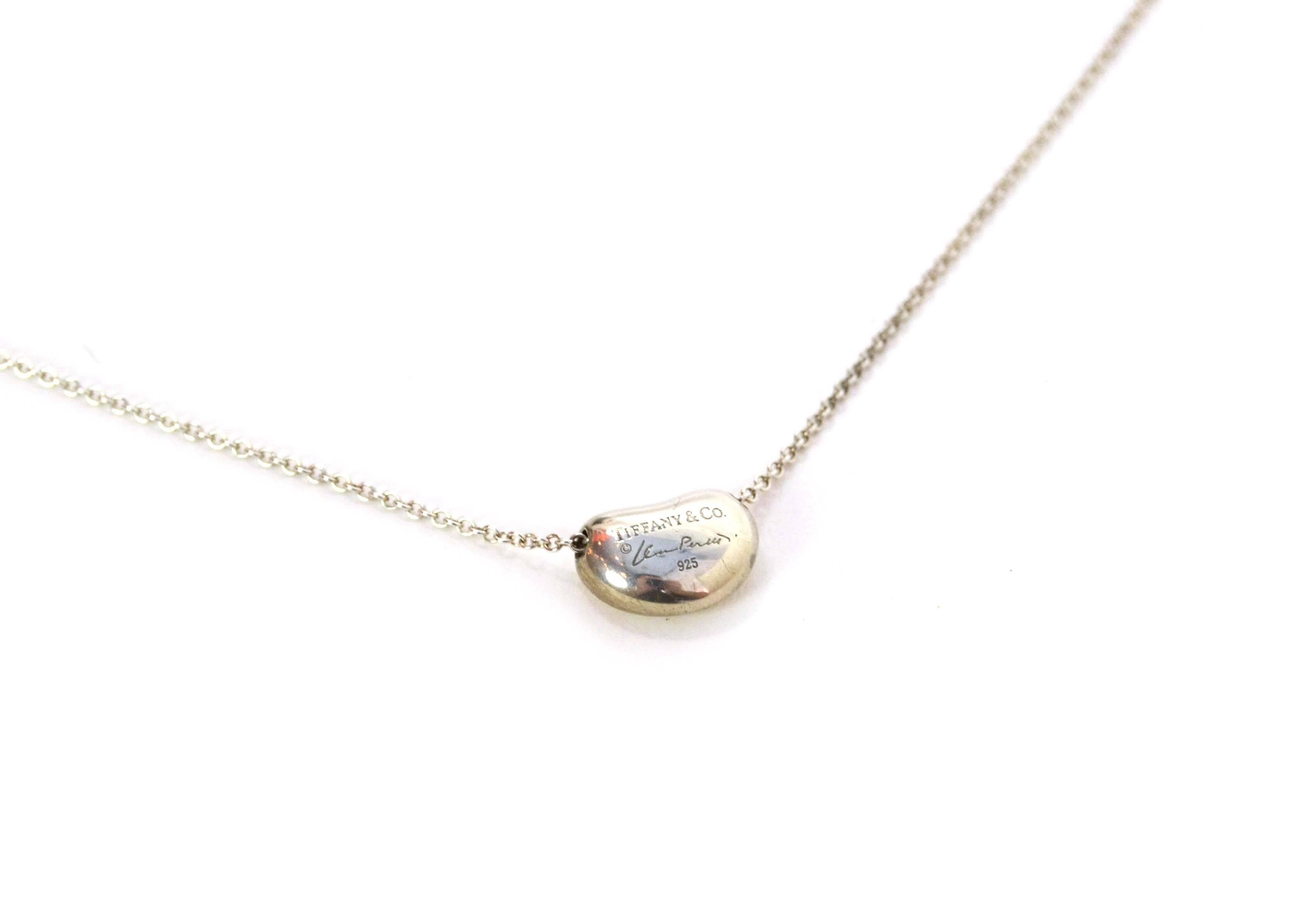 Tiffany& Co. Sterling Silver Elsa Peretti Bean Necklace

Made In: USA
Color: Silvertone
Materials: Sterling silver
Stamp: Tiffany & Co Elsa Peretti 925
Overall Condition: Excellent pre-owned condition with the exception of some light scratches