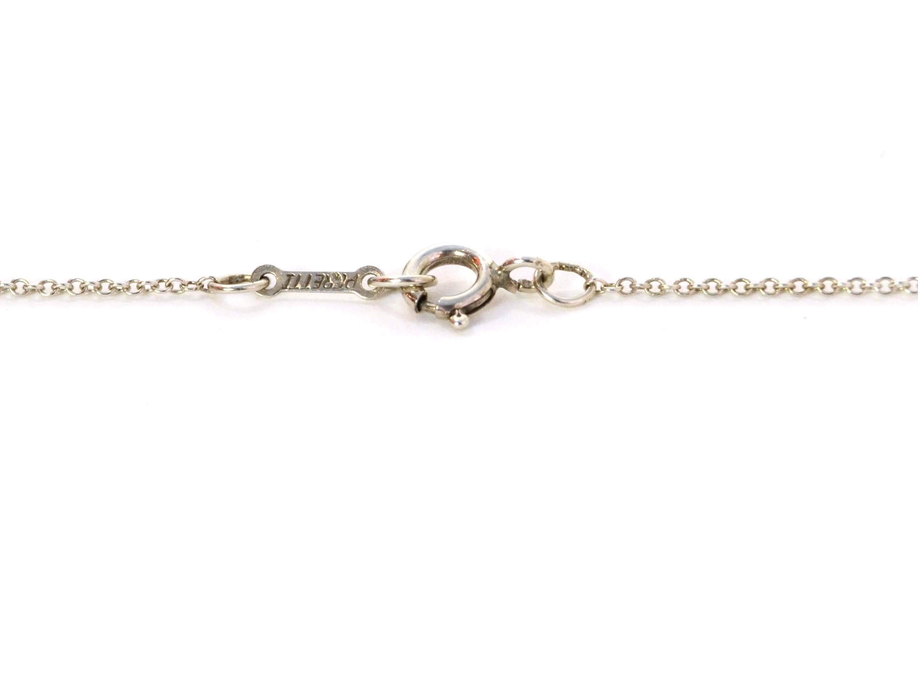 Tiffany & Co Sterling Silver Elsa Peretti Bean Necklace In Excellent Condition In New York, NY