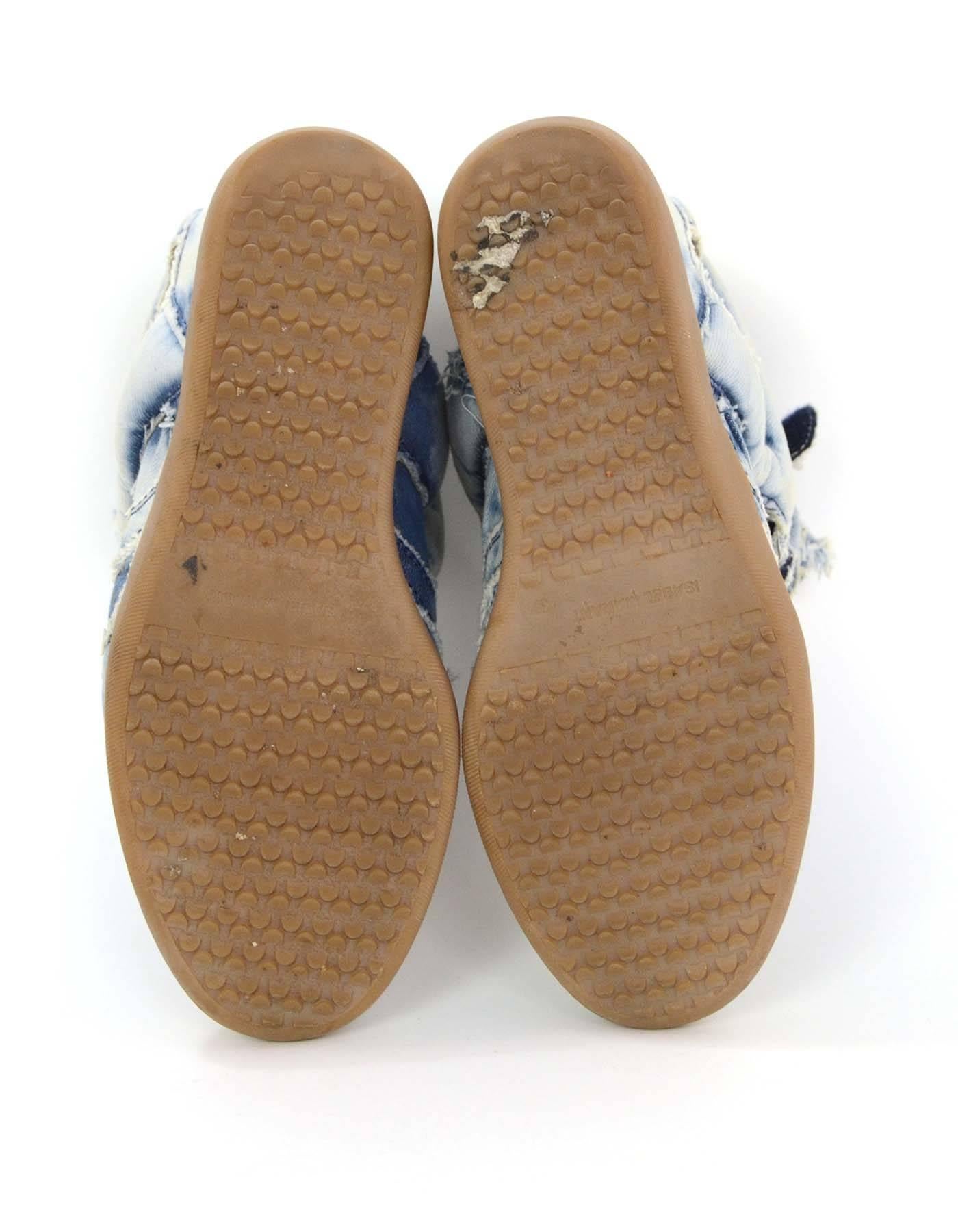 Gray Isabel Marant Blue Denim Bekket Sneakers sz 37