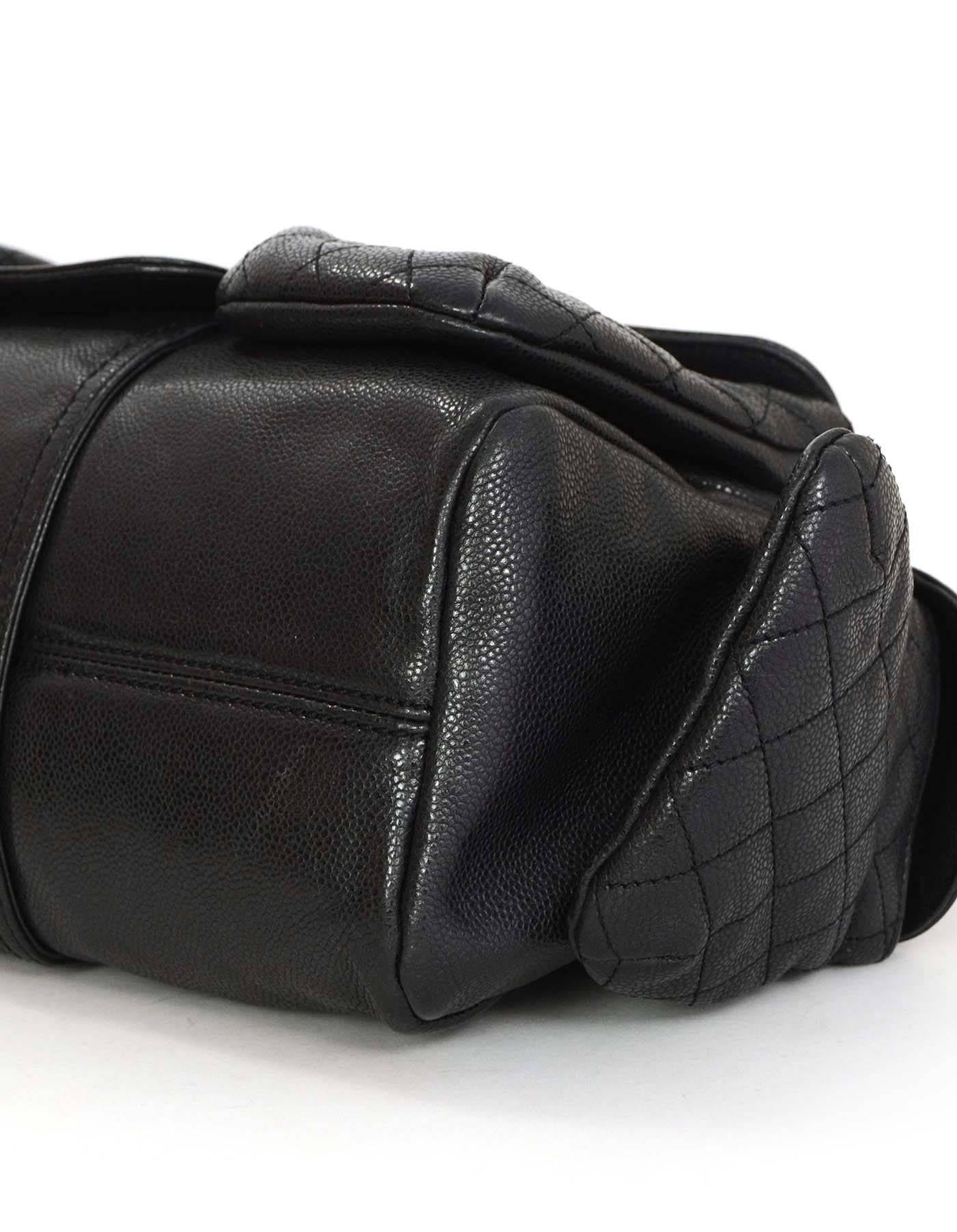 Women's Chanel Black Caviar Rue Cambon Multi-Pocket Shoulder Bag SHW