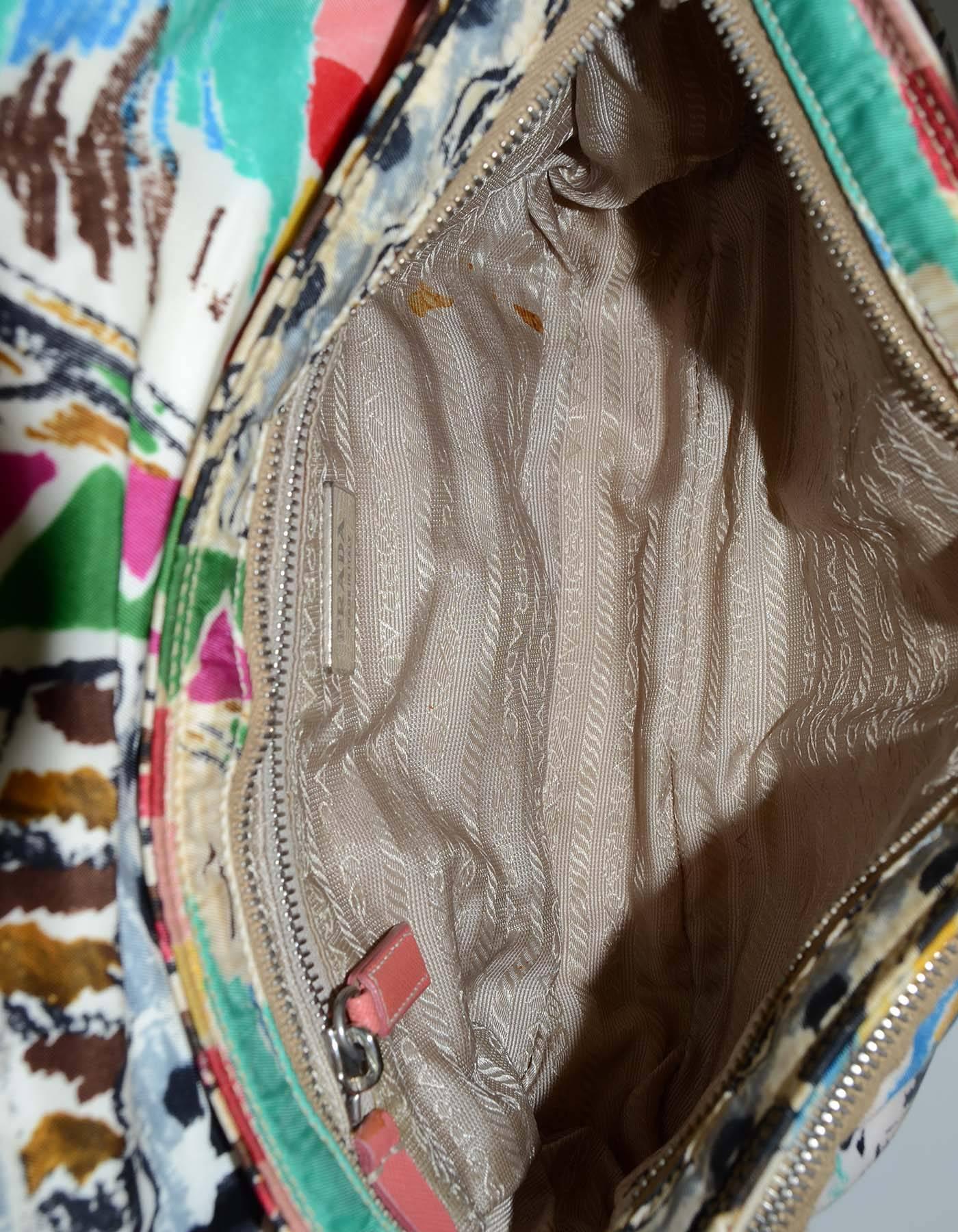 Prada Multi-Colored Nylon Venice Collection Bag SHW In Excellent Condition In New York, NY