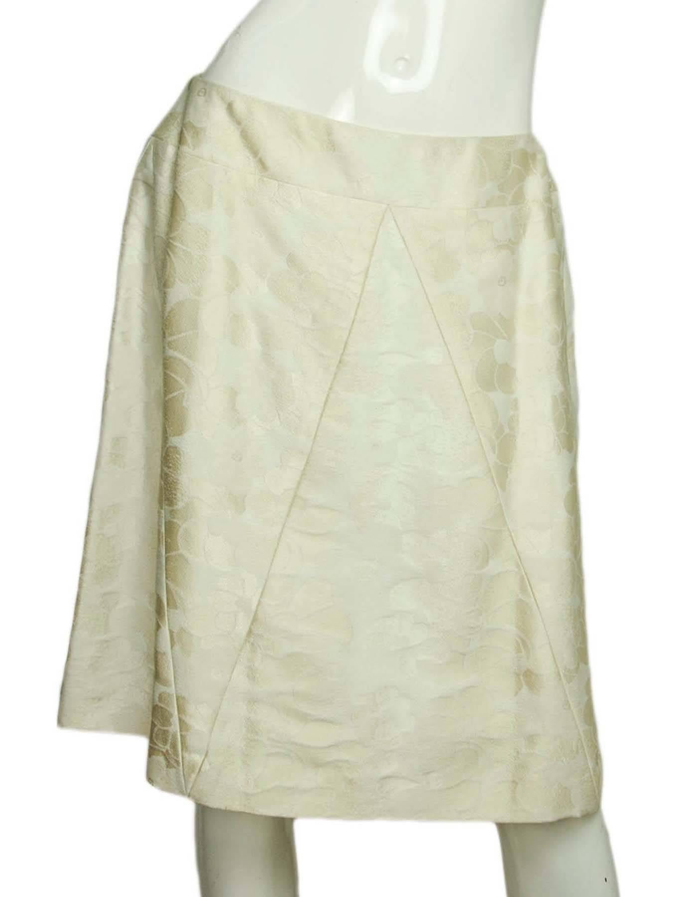 Chanel Cream Camelia Print Skirt Suit sz FR40 1