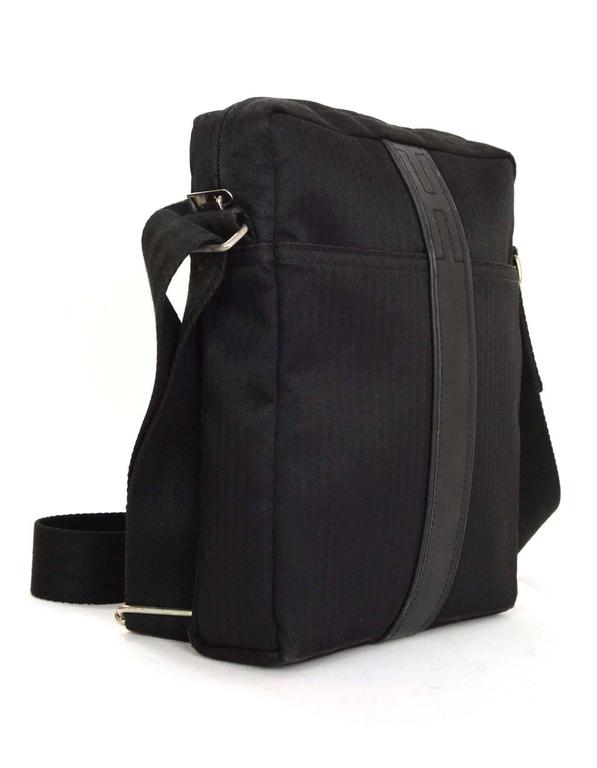 Hermes Black Canvas and Leather Acapulco Messenger Bag PHW For Sale at