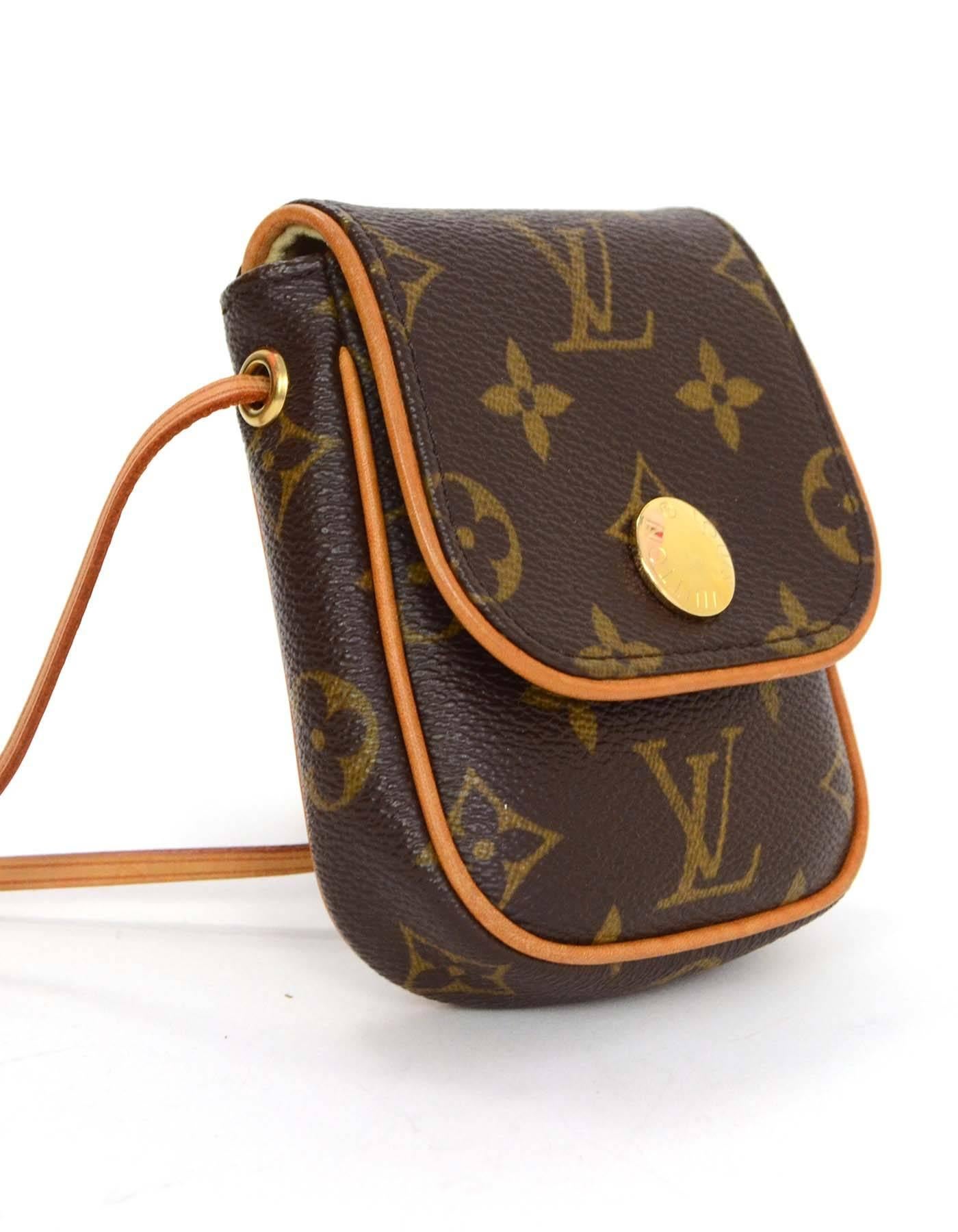 Louis Vuitton Monogram Cancun Mini Crossbody Bag

Features flap top with snap closure. 

    Made In: France
    Year of Production: 2006
    Materials: Canvas and leather
    Hardware: Goldtone
    Lining: Beige alcantara
    Closure: Flap