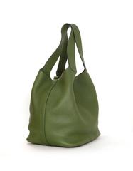 Hermes Olive Green Clemence Leather XL Picotin Lock TGM Bag PHW rt. $3, 675