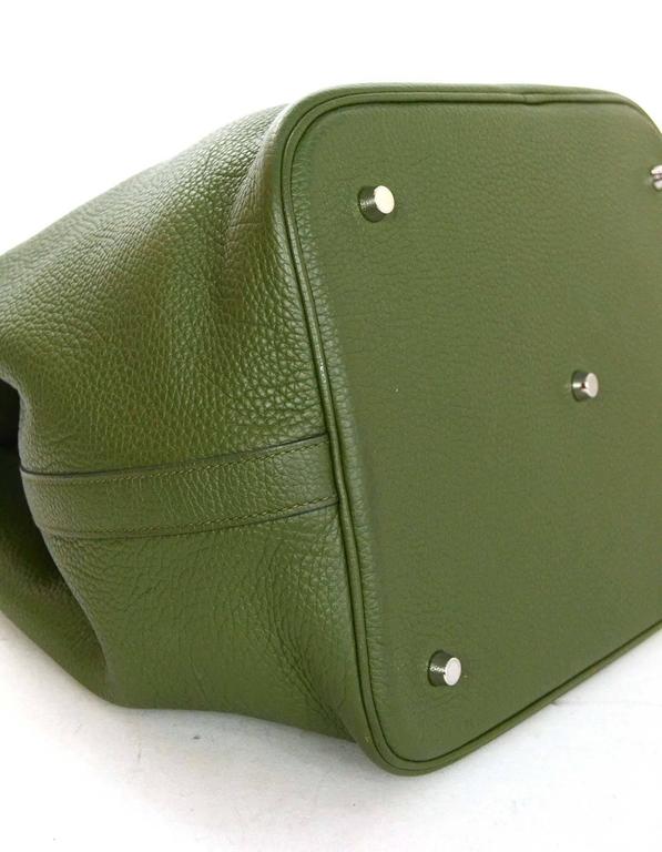 Hermes Olive Green Clemence Leather XL Picotin Lock TGM Bag PHW rt
