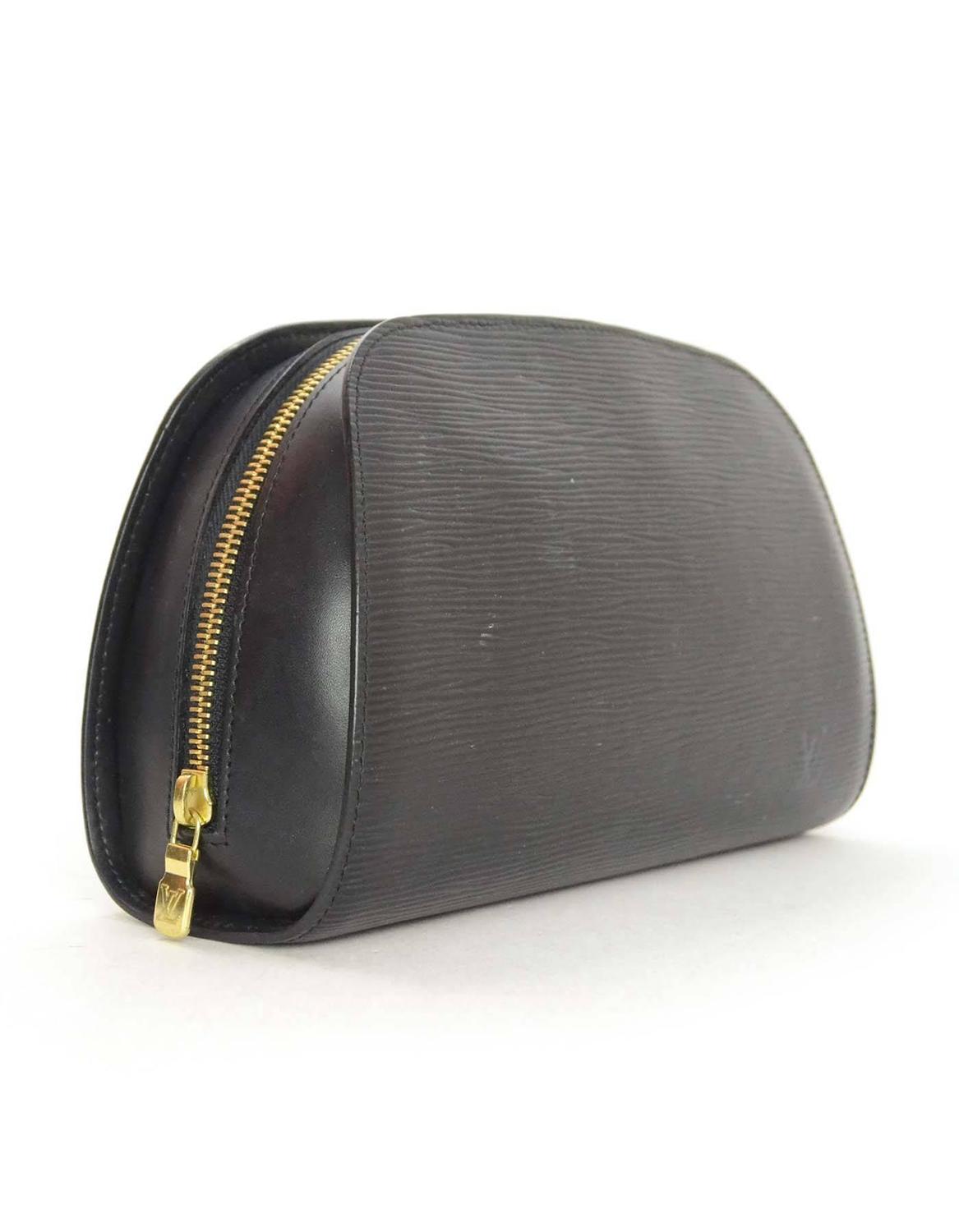 Louis Vuitton Black Epi Leather Dauphine Cosmetic Case Bag For Sale at