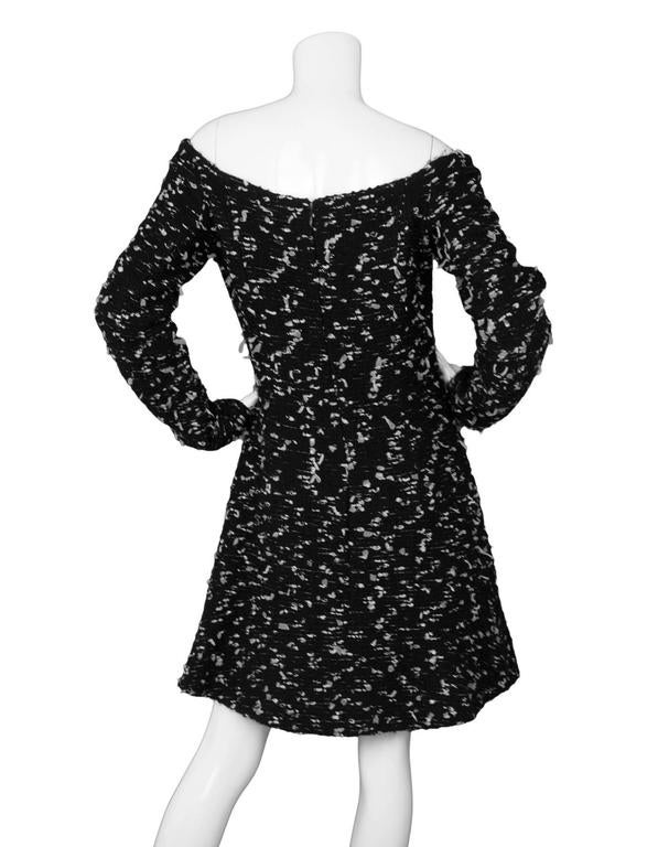Chanel Confetti Tweed Off the Shoulder Dress sz FR40 For Sale at 1stdibs