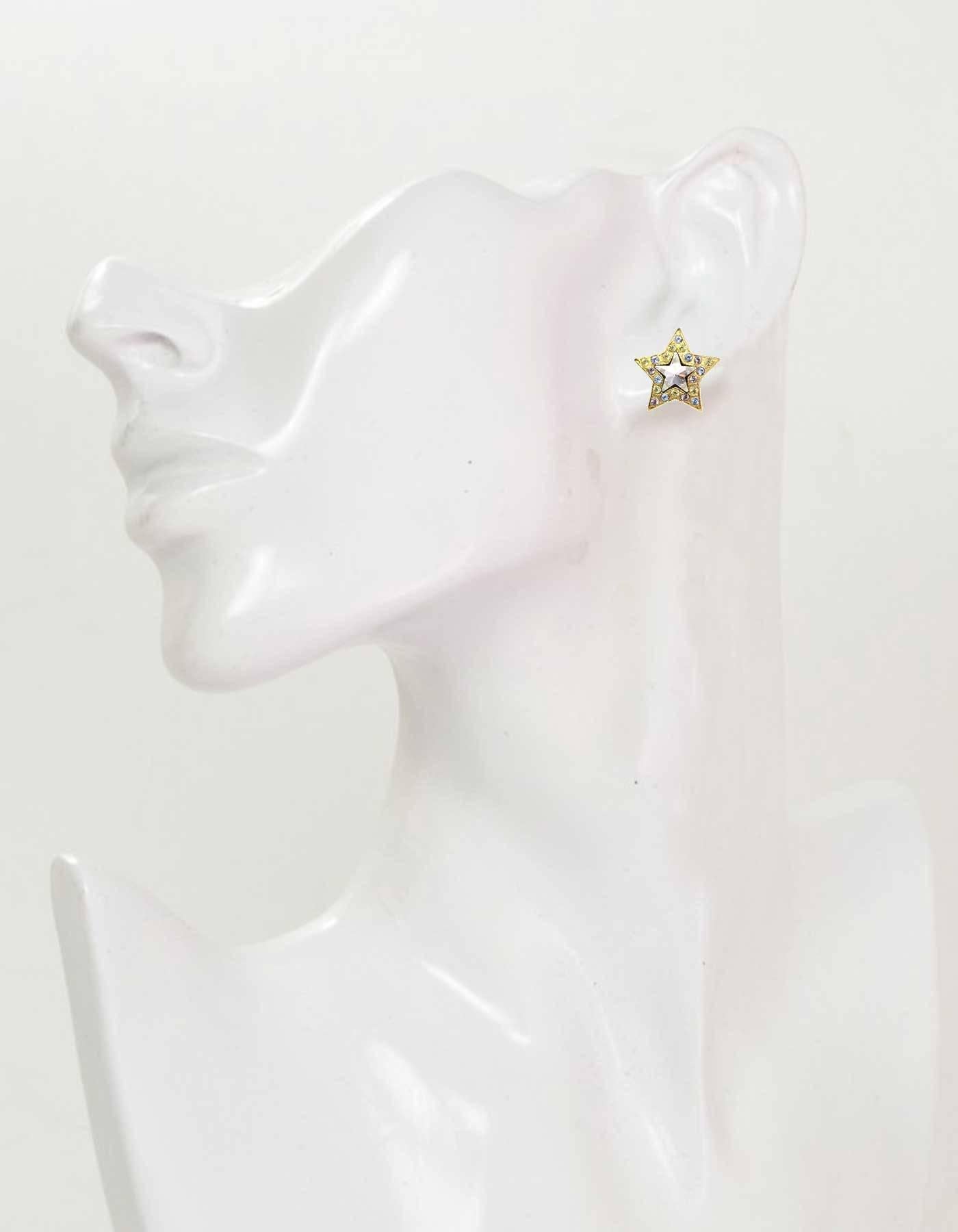 Women's Salvatore Ferragamo Crystal Star Clip-On Earrings