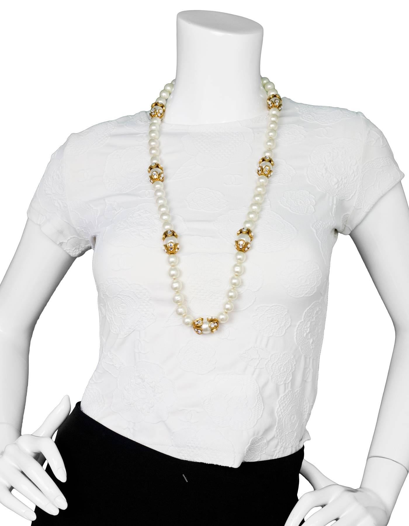 Women's Chanel Vintage '96 Pearl & Crystal Long Necklace