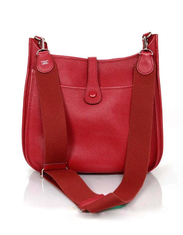 Hermes Dark Red Clemence Evelyne III GM Crossbody Bag at 1stdibs