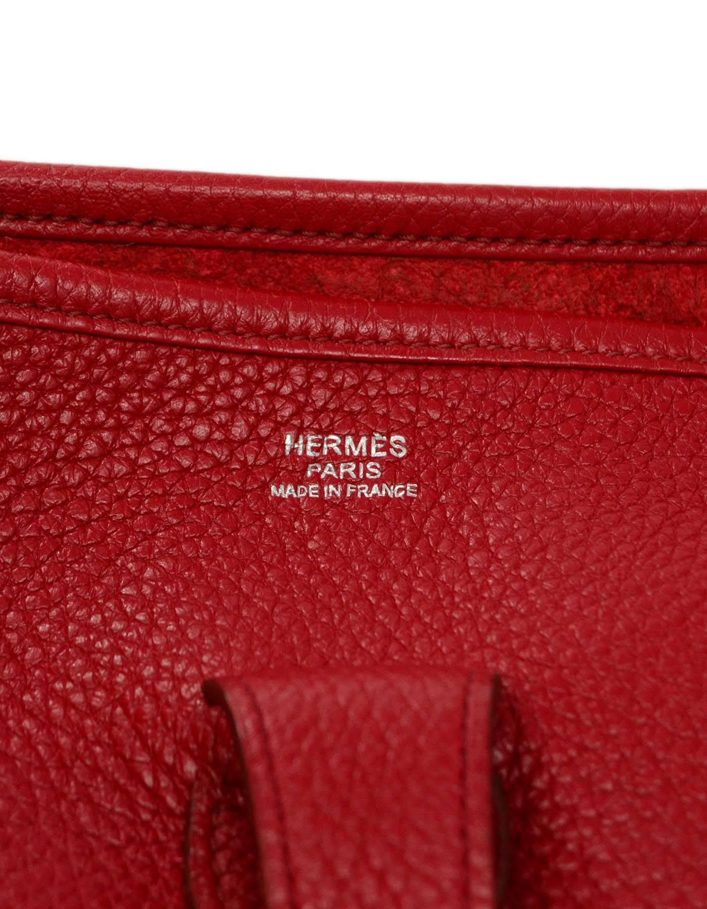 Hermes Dark Red Clemence Evelyne III GM Crossbody Bag 2