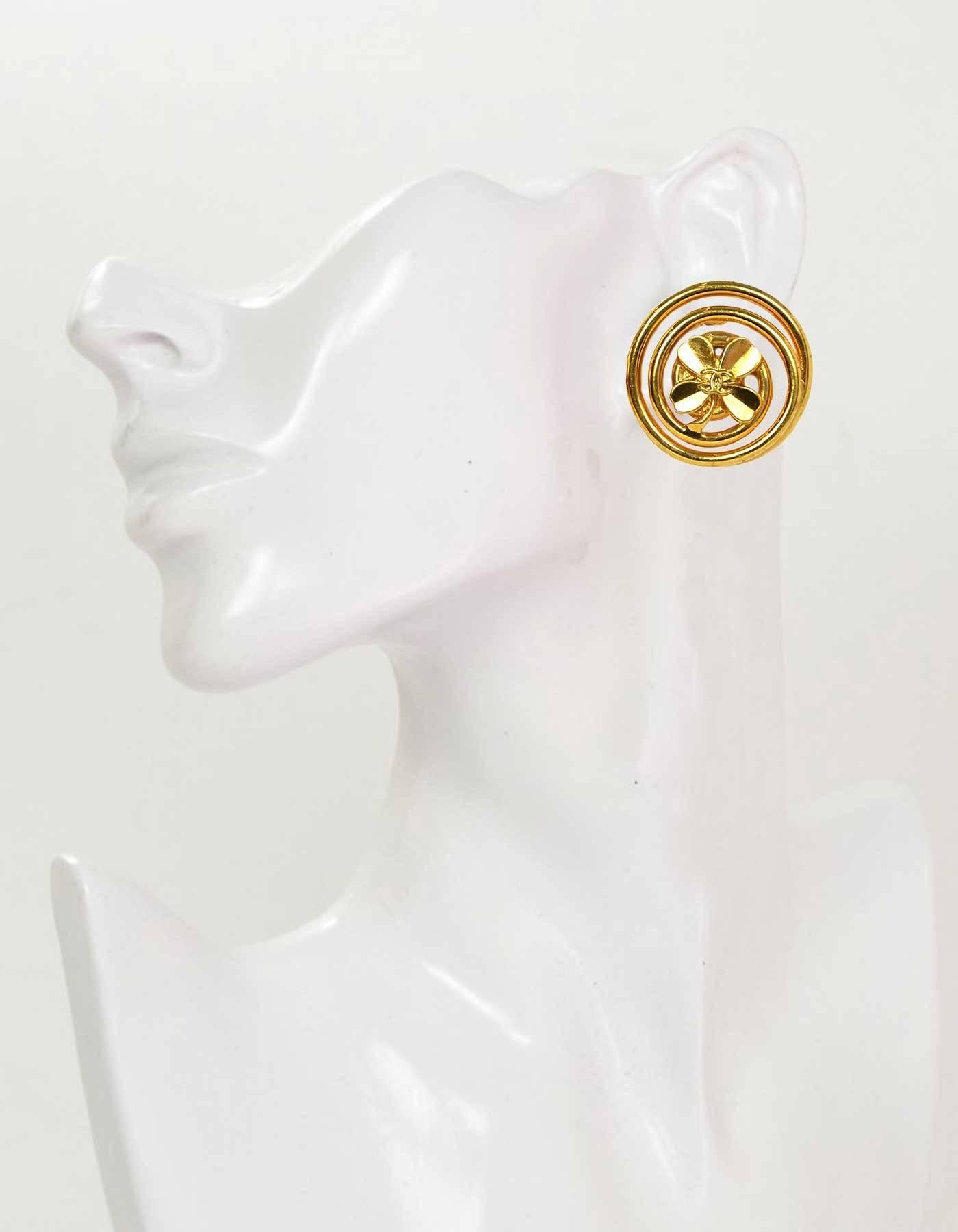 CHANEL Vintage '93 Extra Large Swirl Clip On Earrings 1