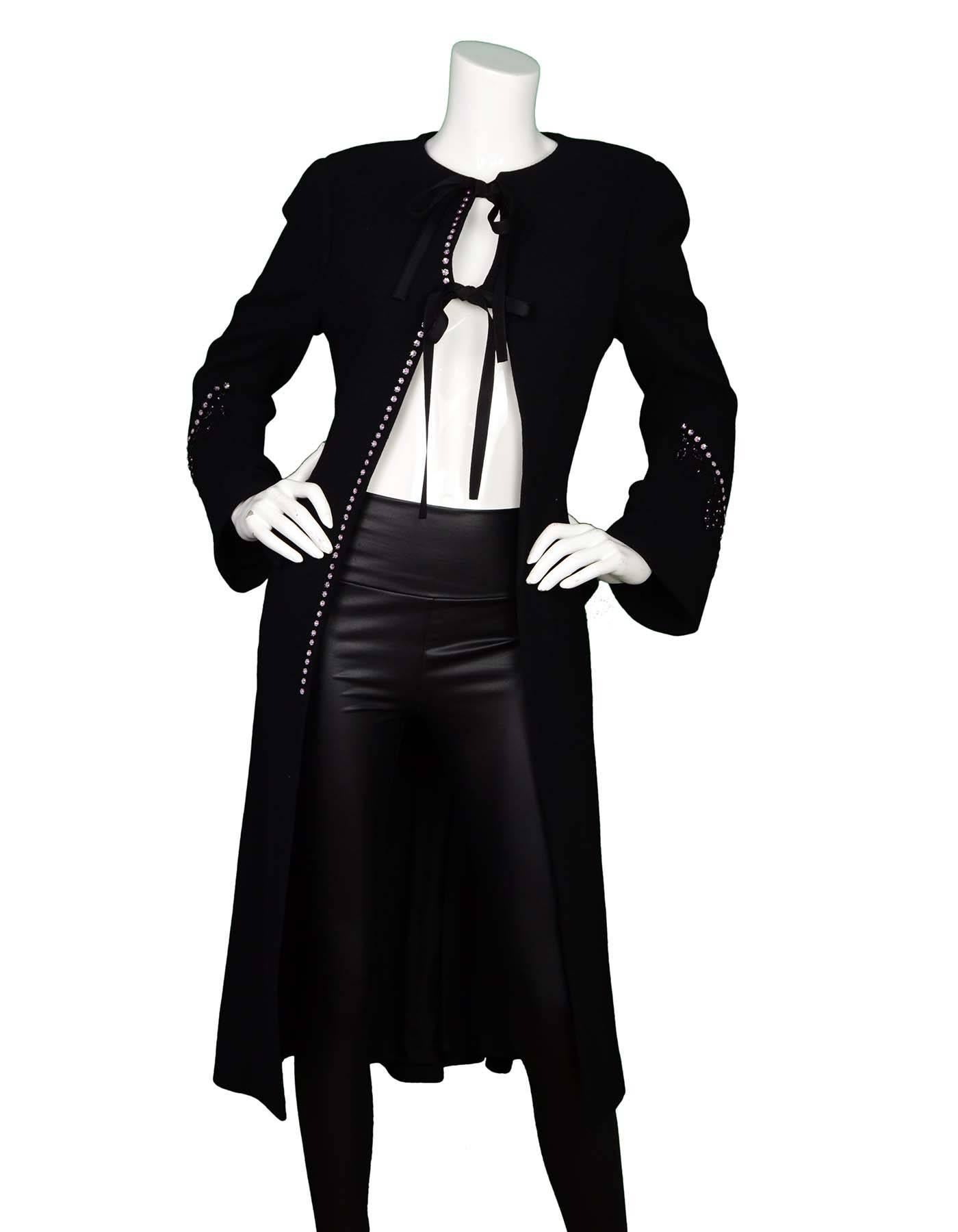 Women's Christian Dior Black Beaded Wool Coat sz FR42
