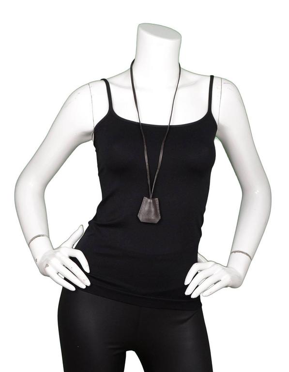 Hermes Brown Leather Clochette Watch Necklace For Sale at 1stDibs