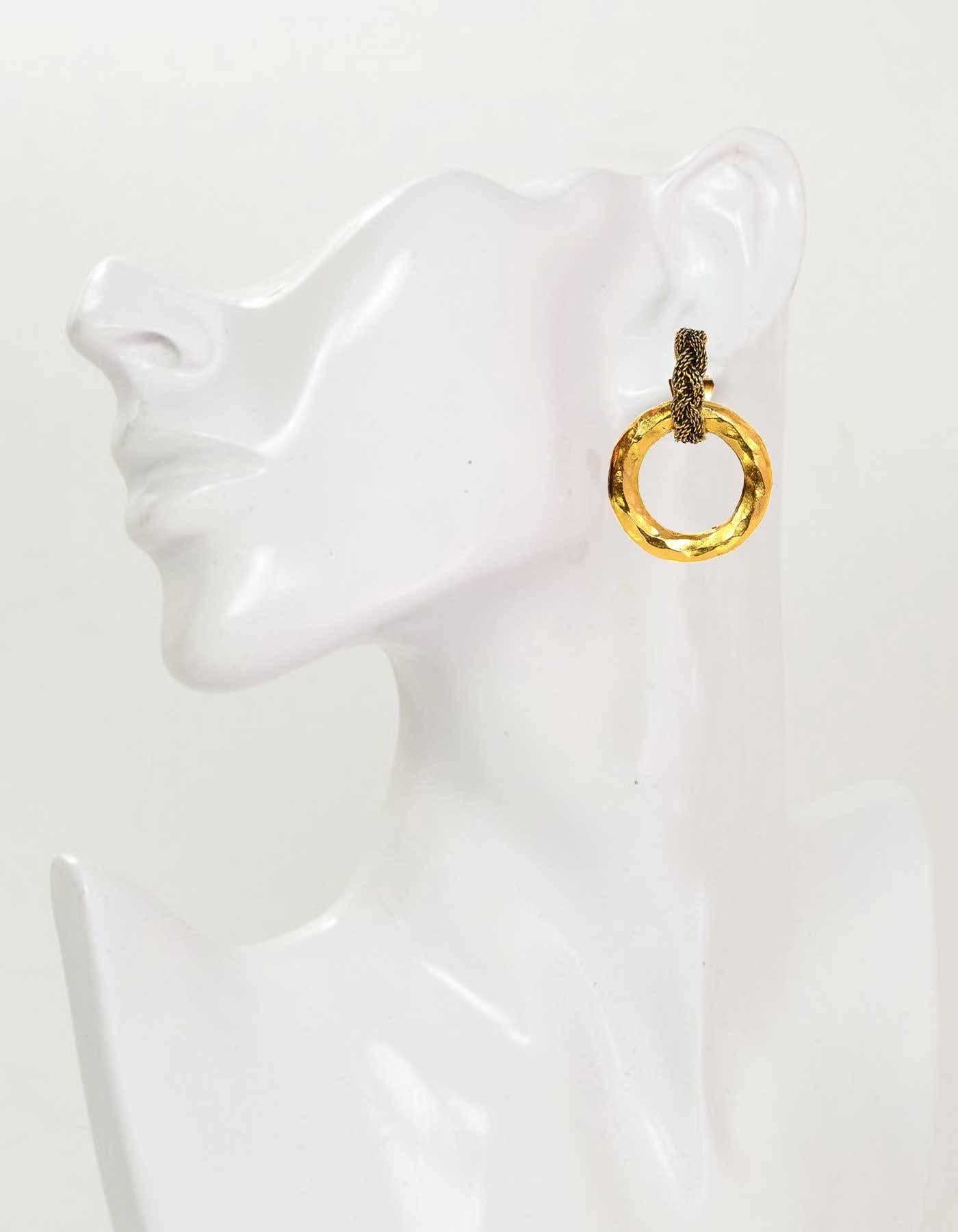 Chanel Braided Vintage Goldtone Clip-On Earrings 1