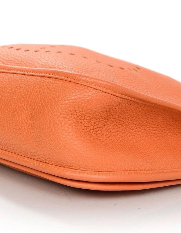 Hermes Orange Clemence Leather Evelyne III GM Crossbody Messenger Bag