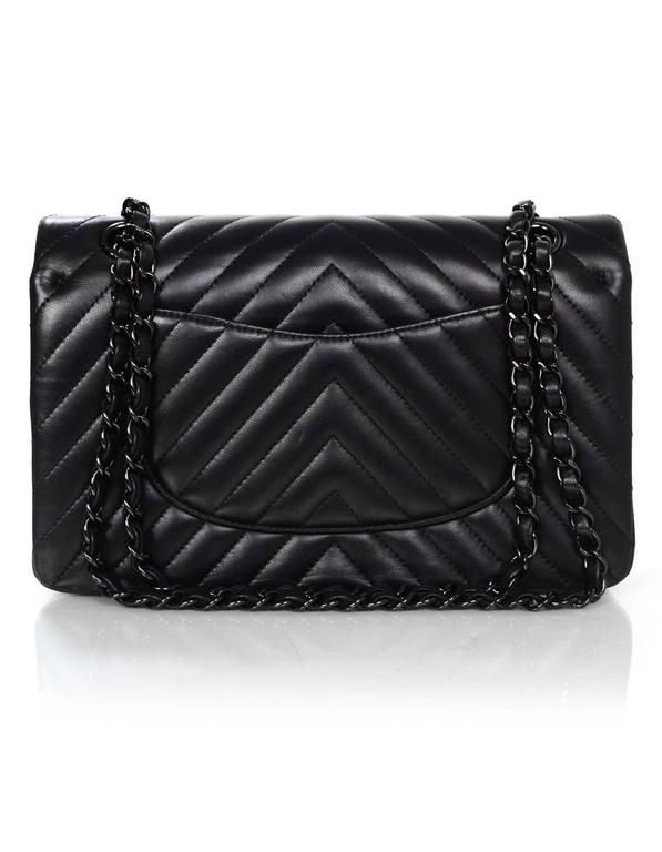 Chanel RARE Chevron SO Black 10 Double Flap Classic Bag at 1stDibs