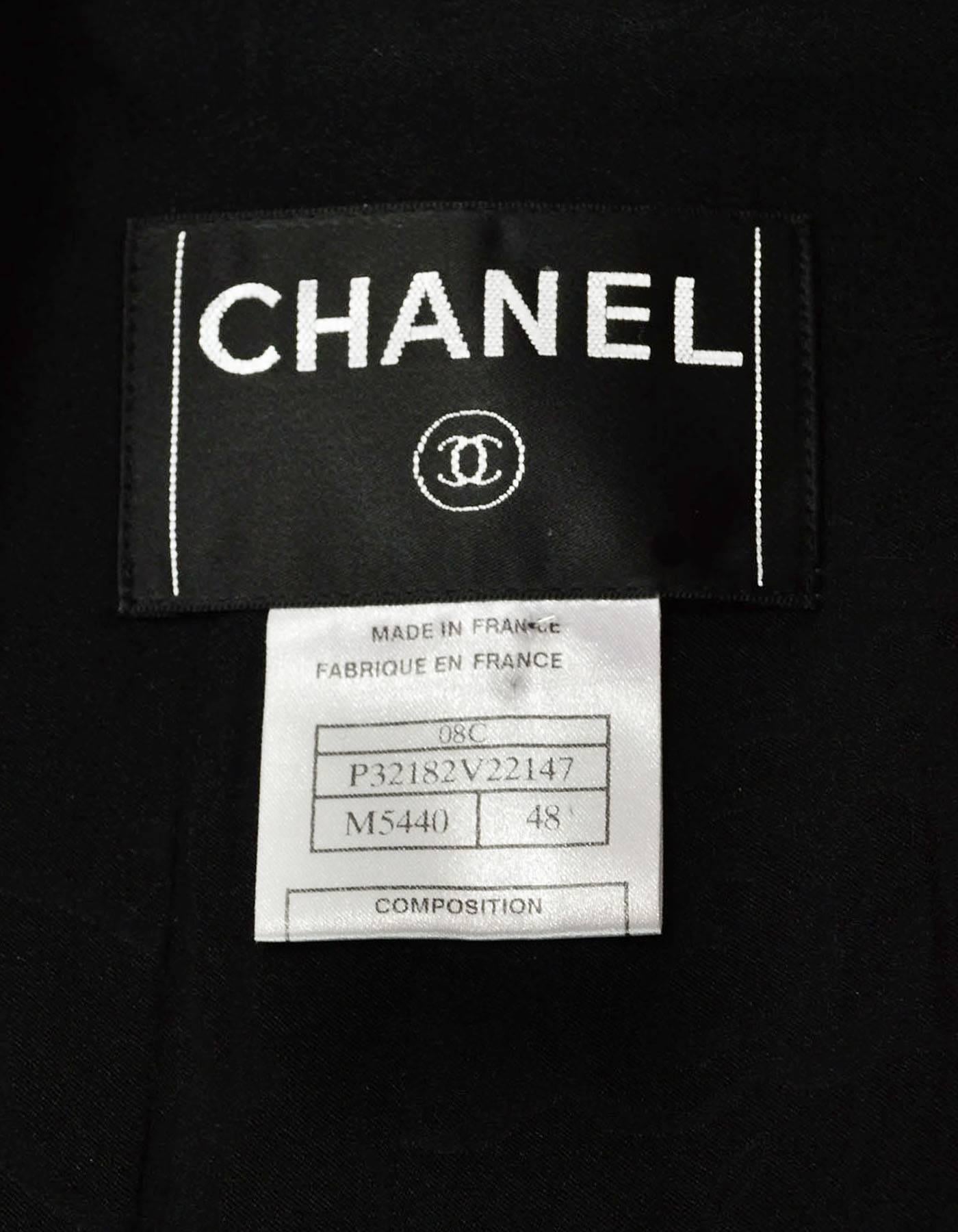 Women's Chanel Black & White Tweed Jacket sz FR48