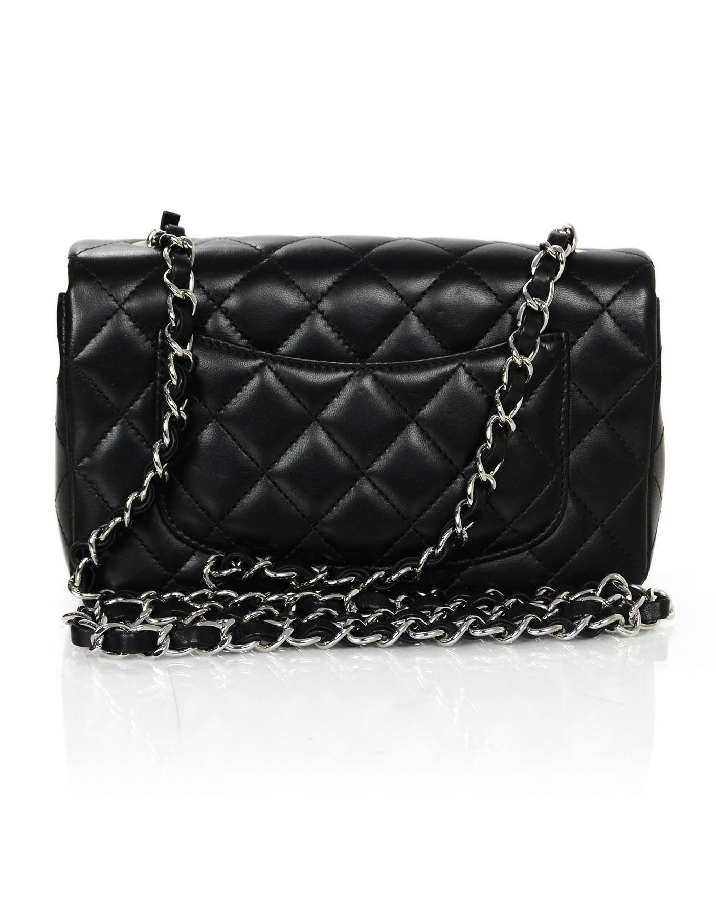 chanel lambskin quilted mini rectangular flap black