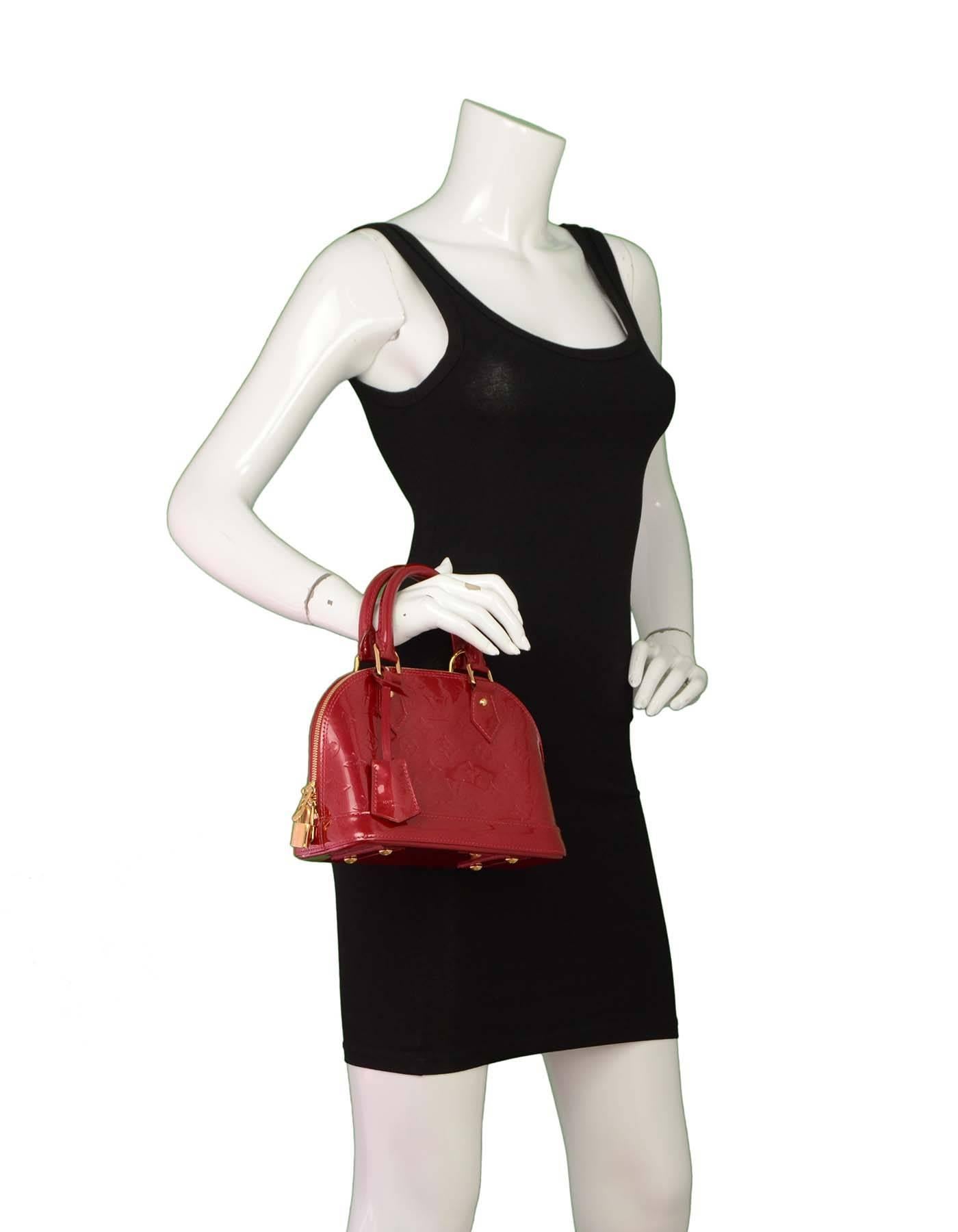 Louis Vuitton Red Monogram Vernis Mini Alma BB Crossbody Bag 2