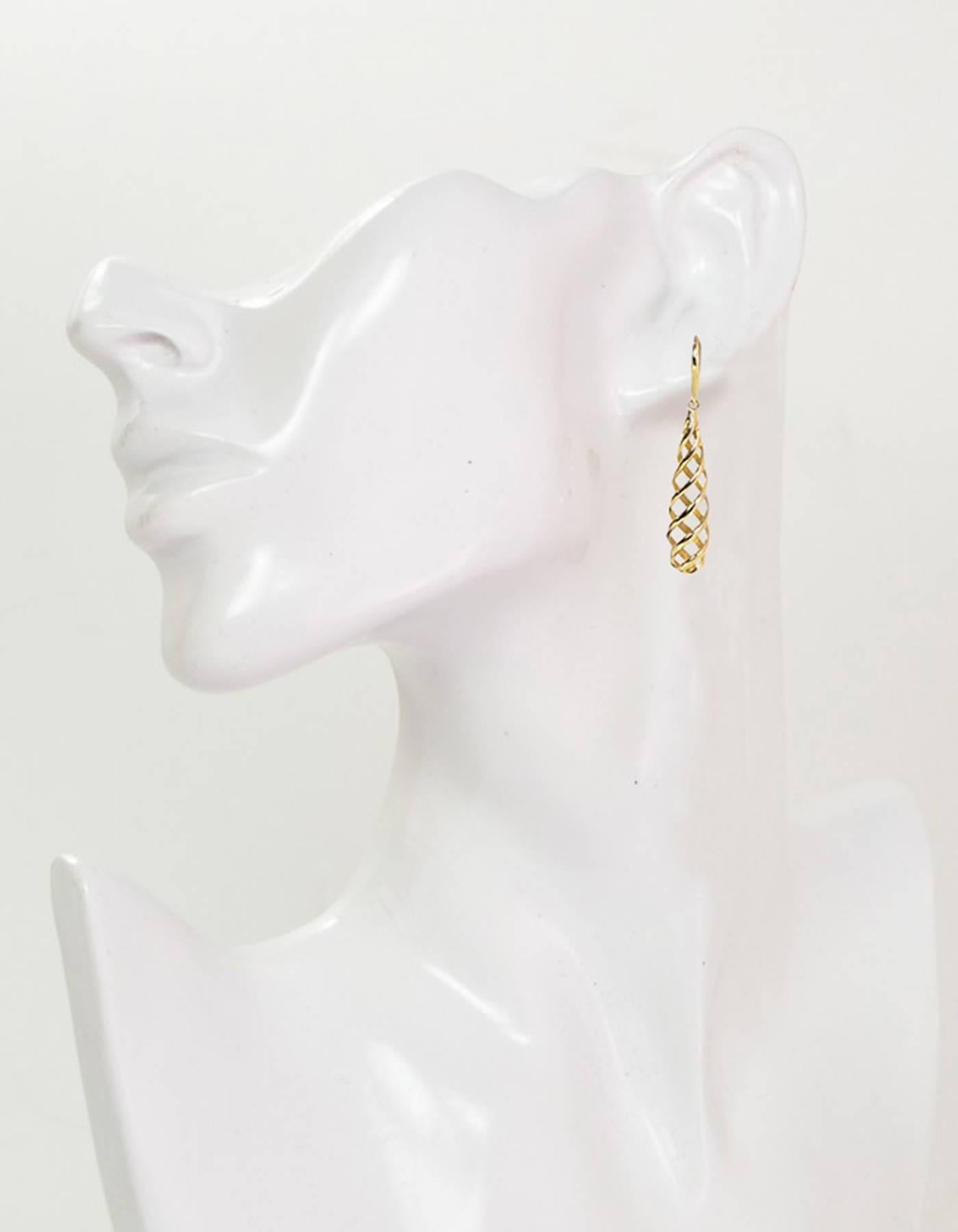 Tiffany & Co. 18k Gold Venezia Luce Drop Earrings In Excellent Condition In New York, NY