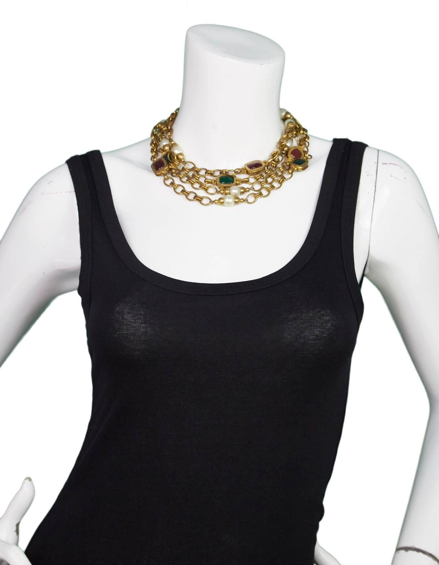 Chanel Chain Link & Gripoix Long Necklace 3