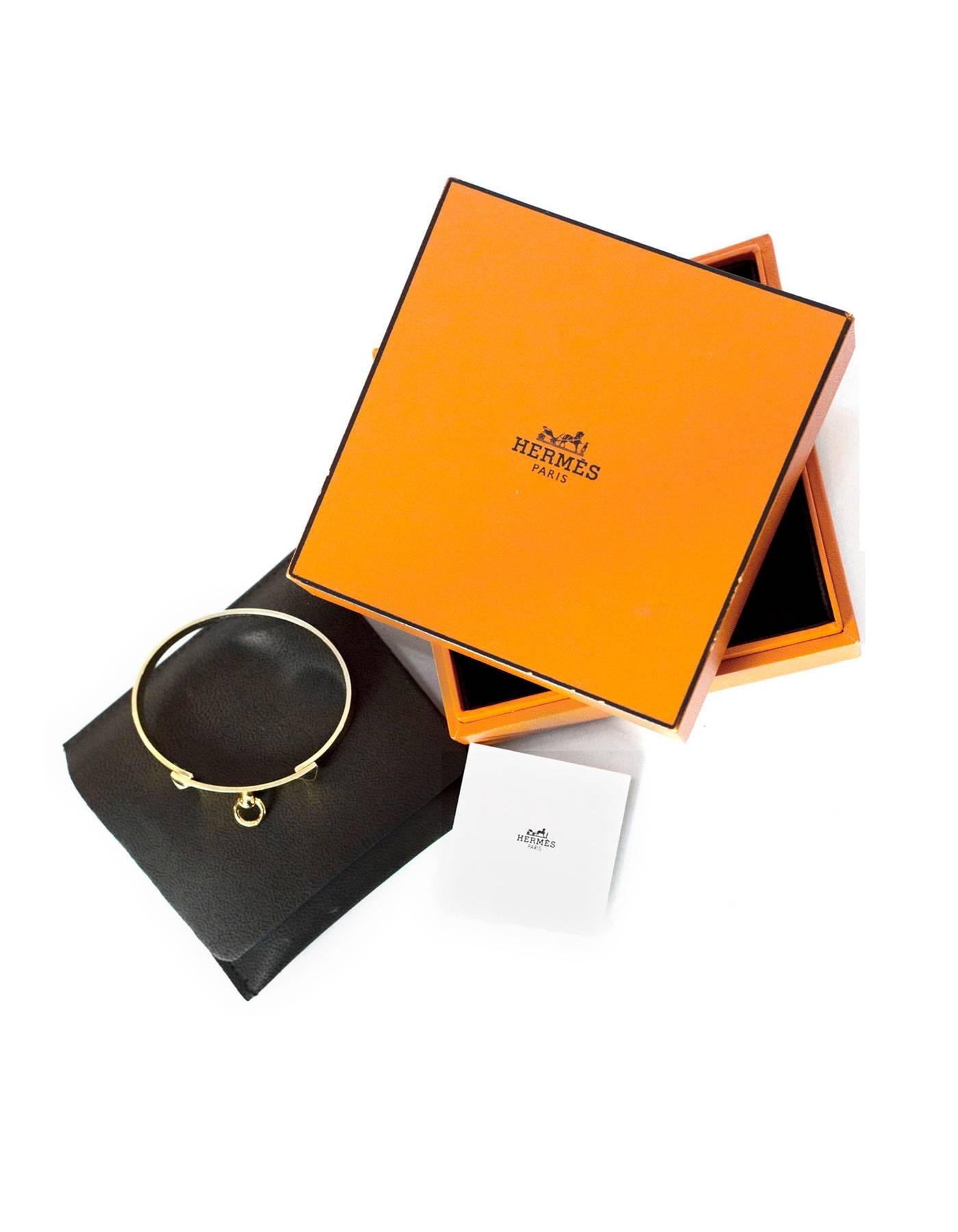 Hermes 18k Yellow Gold Collier de Chien CDC PM Bracelet sz SH at ...
