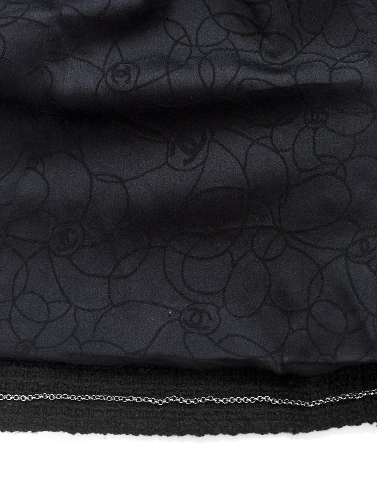Chanel Black Boucle Jacket sz FR46 For Sale at 1stDibs