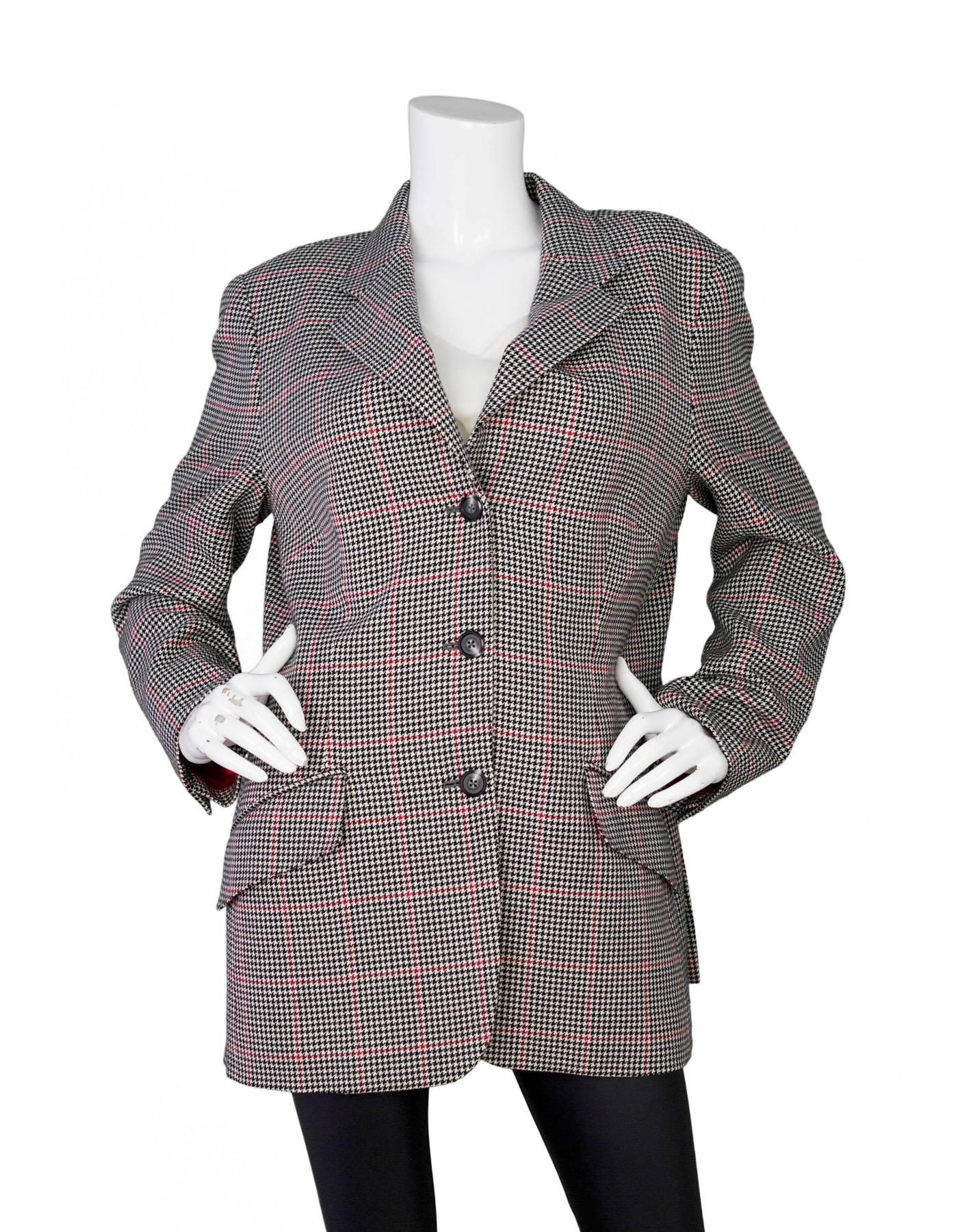 Gray Holland & Sherry Houndstooth Wool Jacket sz US14