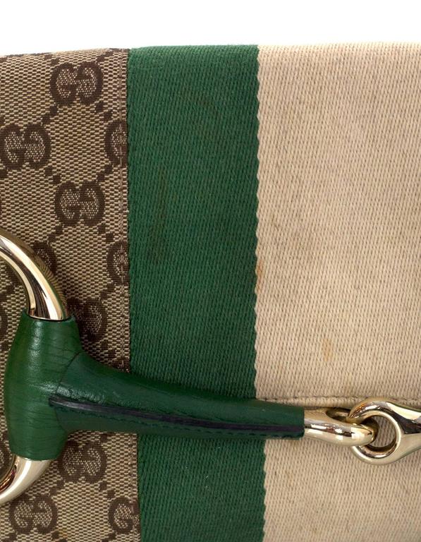 Gucci Blue Monogram Horsebit Clutch Bag