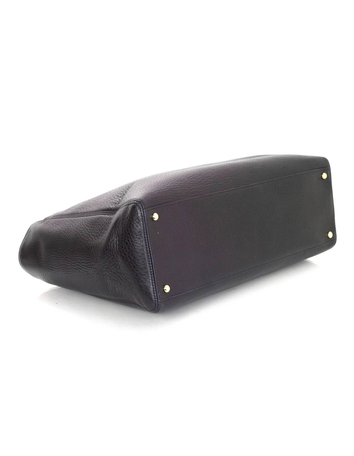 black pebbled leather tote