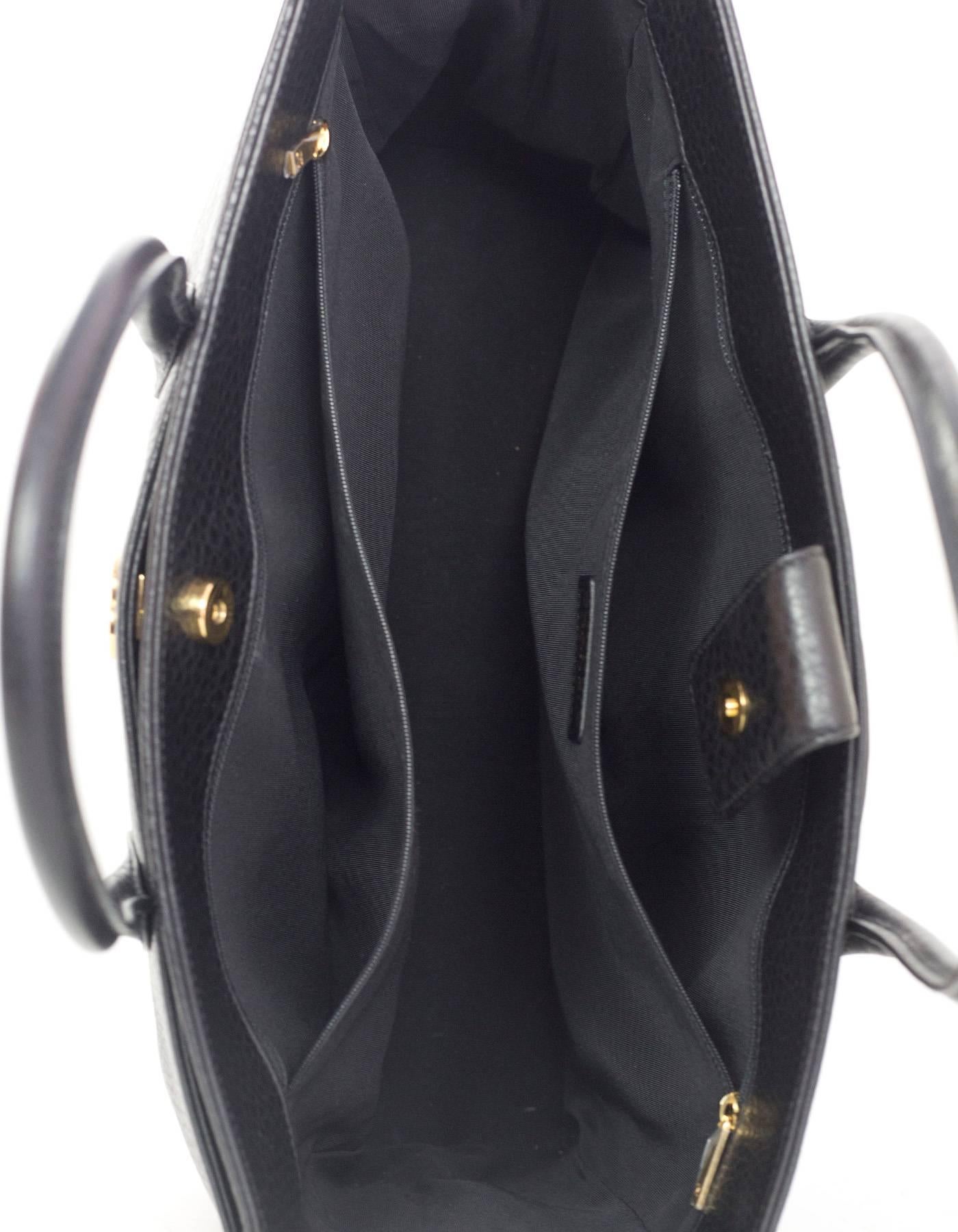 Chanel Black Pebbled Leather XL Executive Cerf Tote In Excellent Condition In New York, NY