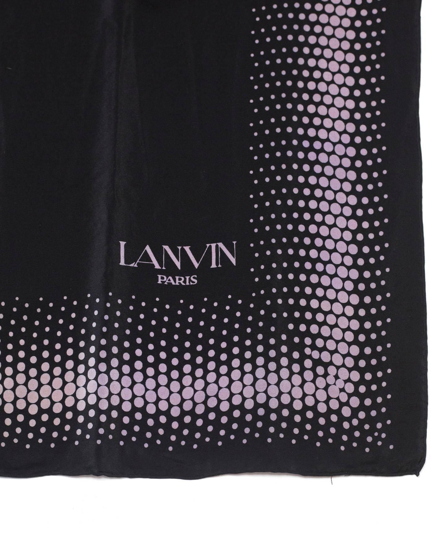 Lanvin Black & Purple Polka Dot Silk 32