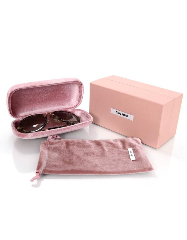 Miu Miu Black and Grey Tortoise Sunglasses with Box For Sale at 1stDibs ...