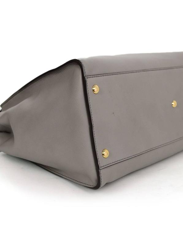 Fendi Grey Leather Large Peek-a-Boo Satchel Bag w/ Tortoise rt. $4,700 ...